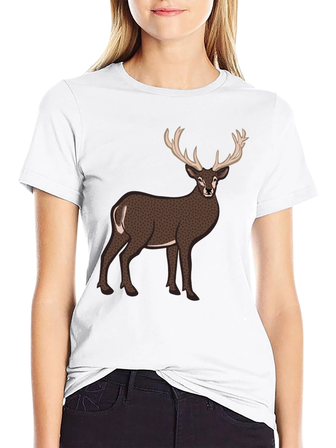 Black Deer Graphic T-Shirt - Men's Casual Tee view 9
