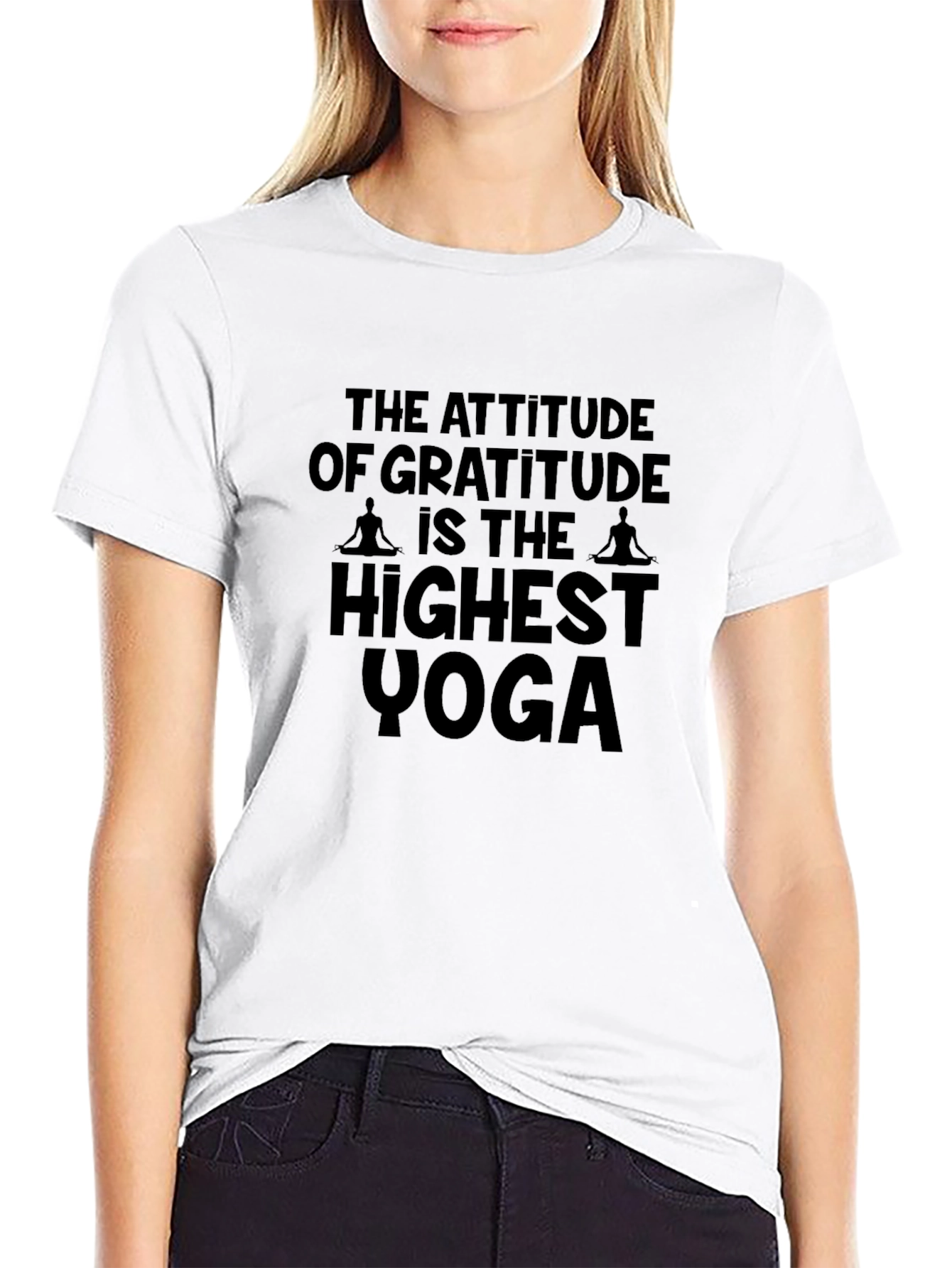 Black Gratitude is Yoga T-Shirt - Black view 9