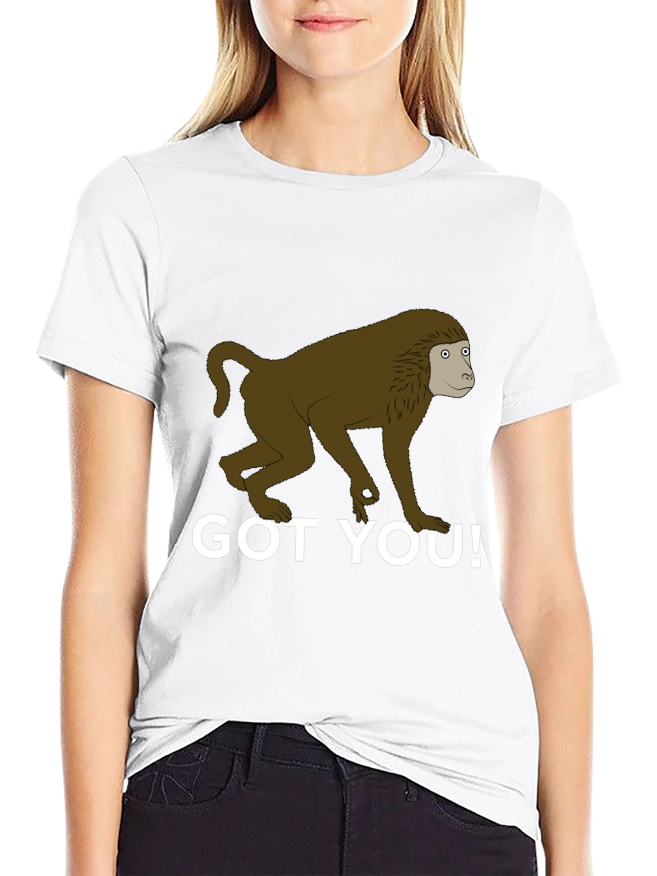 Black Got You! Monkey Graphic Tee - Novelty T-Shirt view 9