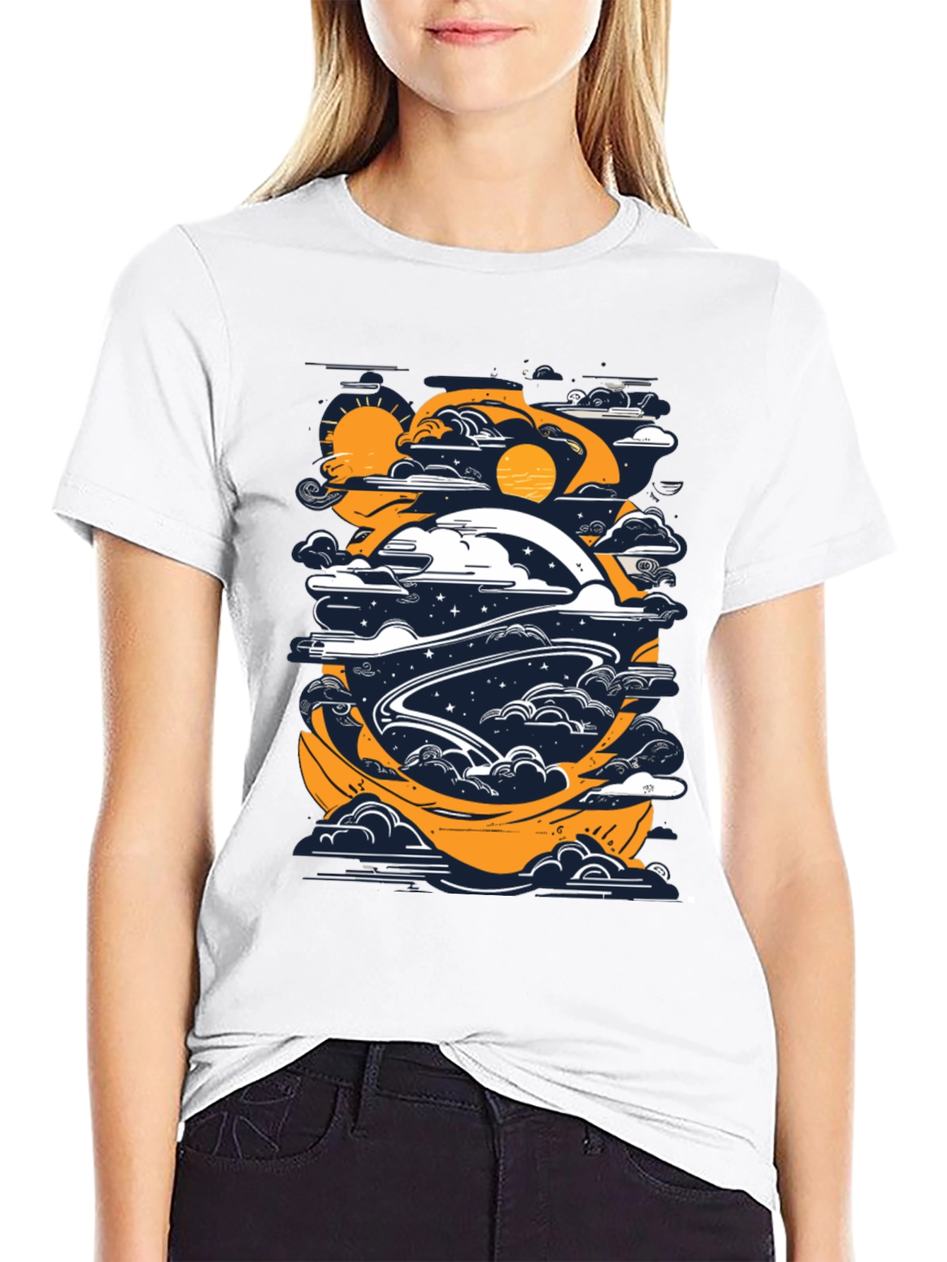 Black Celestial Journey Graphic Tee view 9