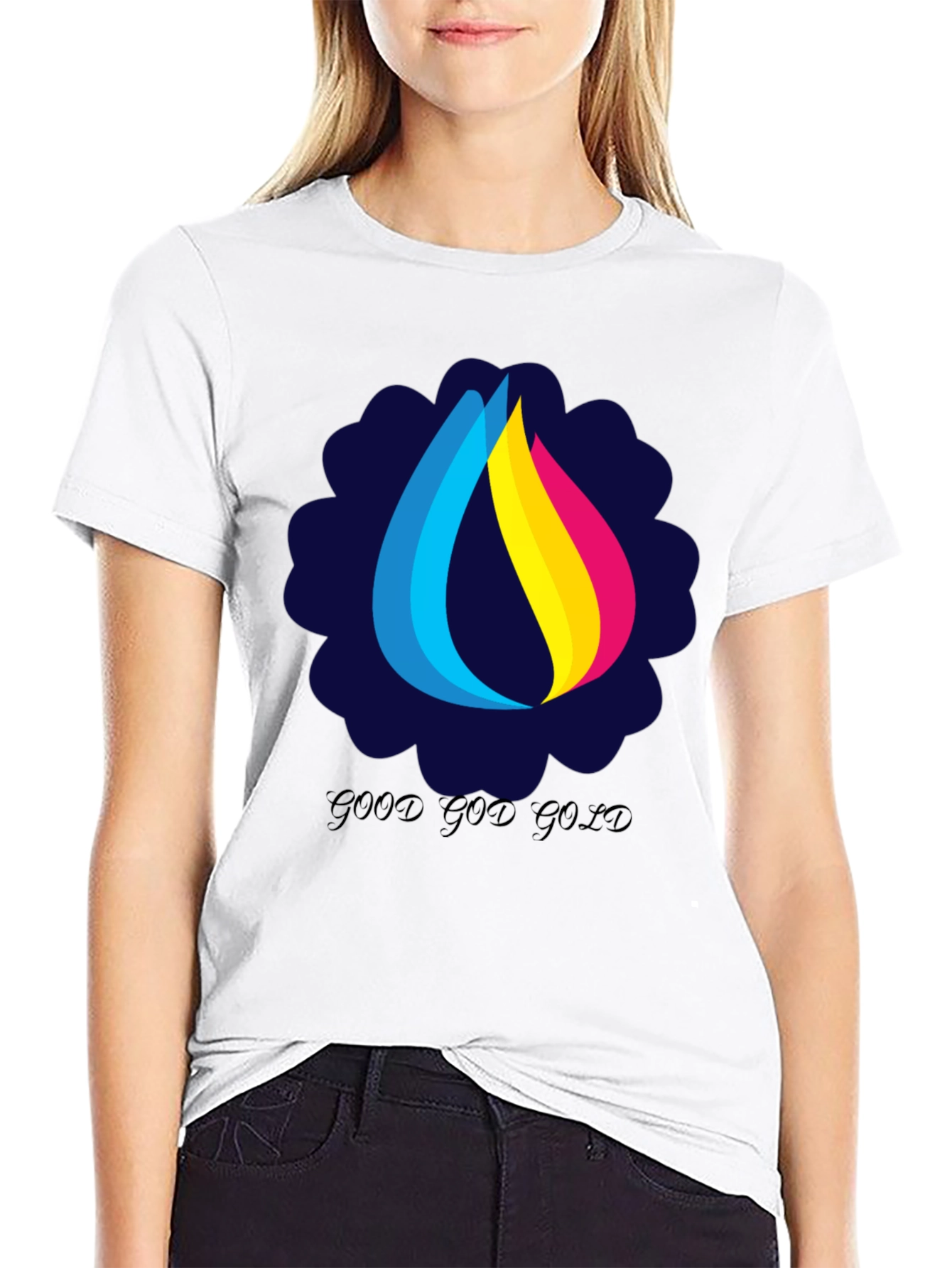 Black Good God Gold Graphic Tee - Stylish Black T-Shirt view 9