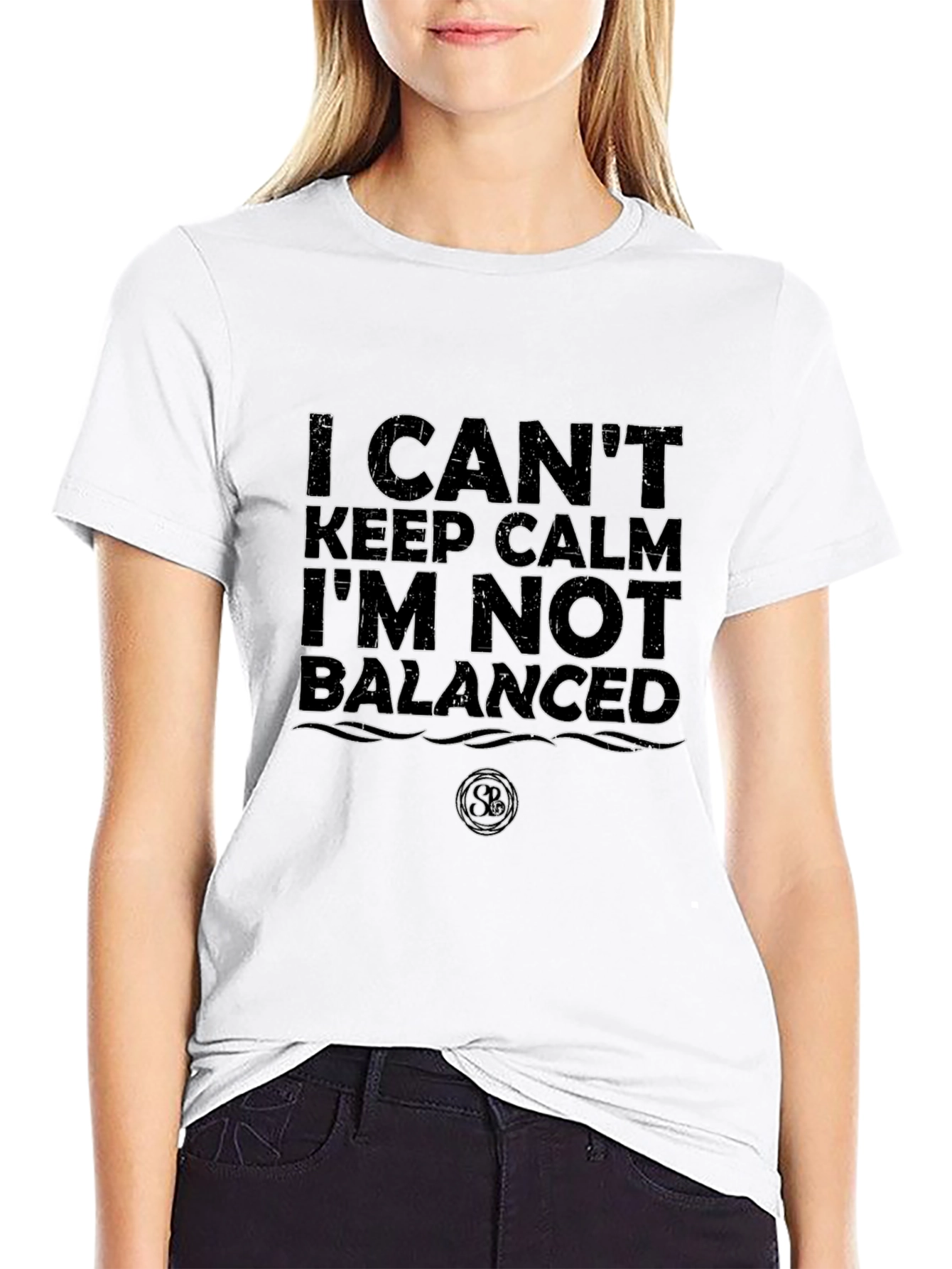 Black I Can't Keep Calm I'm Not Balanced Graphic Tee view 9