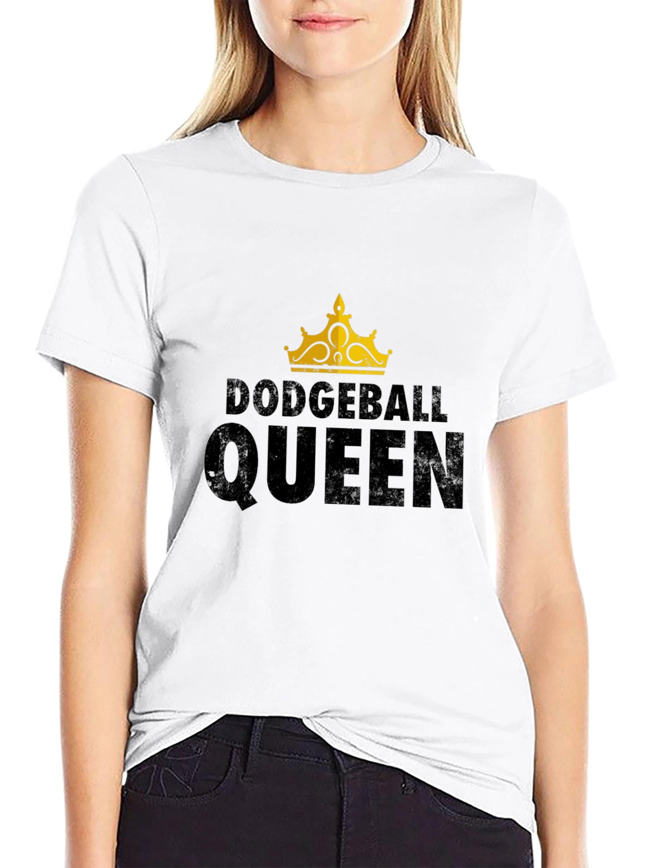 Black Dodgeball Queen Black Graphic T-Shirt view 9