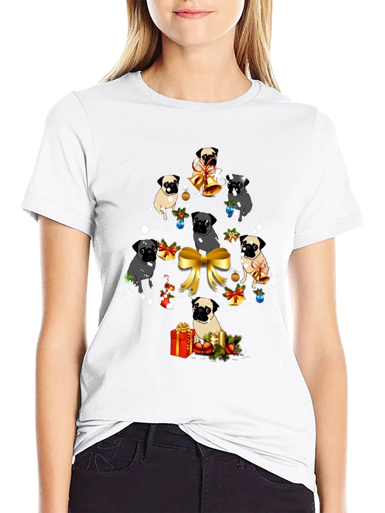 Pug Christmas Tree Graphic Tee - 9