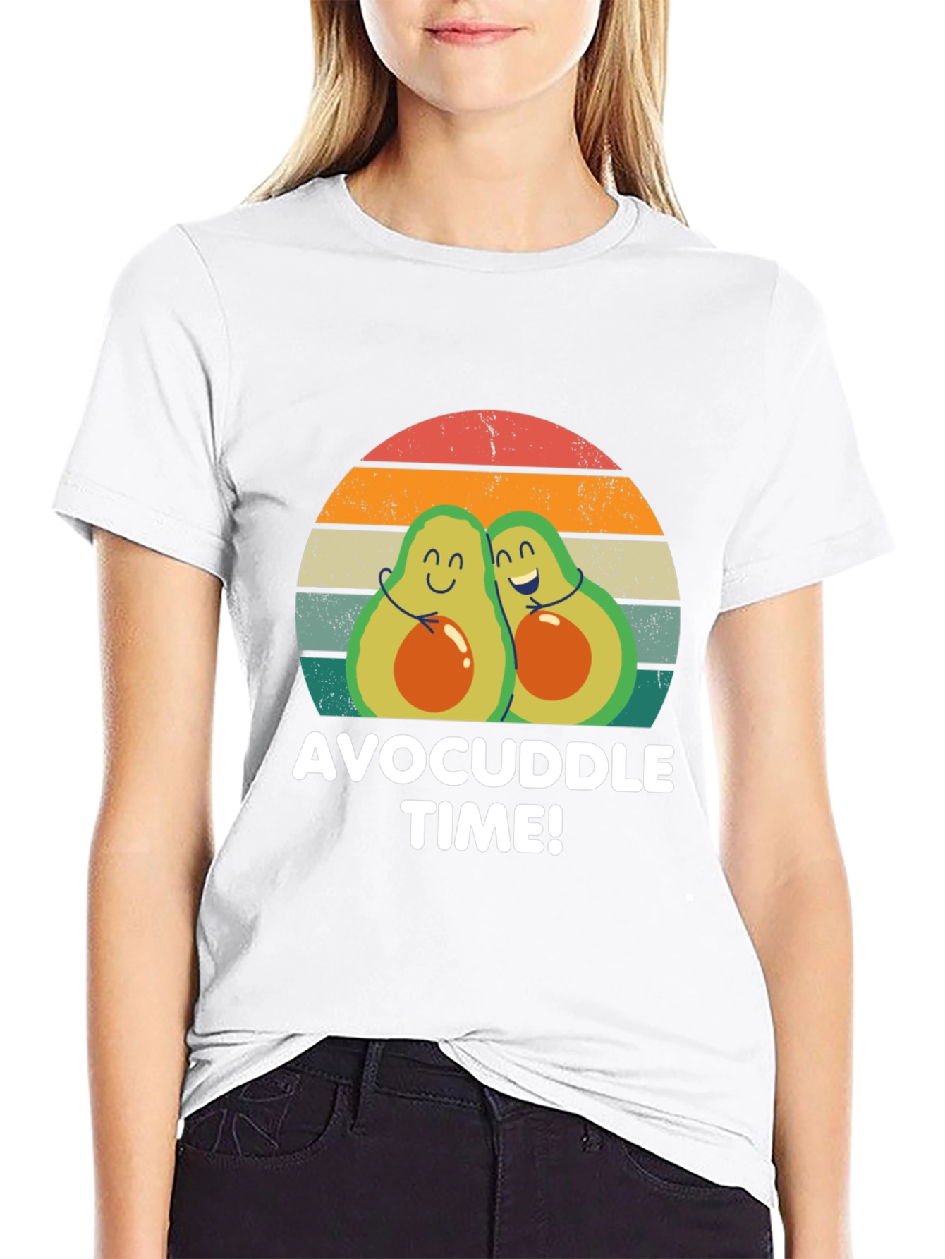 Black Avocuddle Time T-Shirt - Cute Avocado Graphic Tee view 9