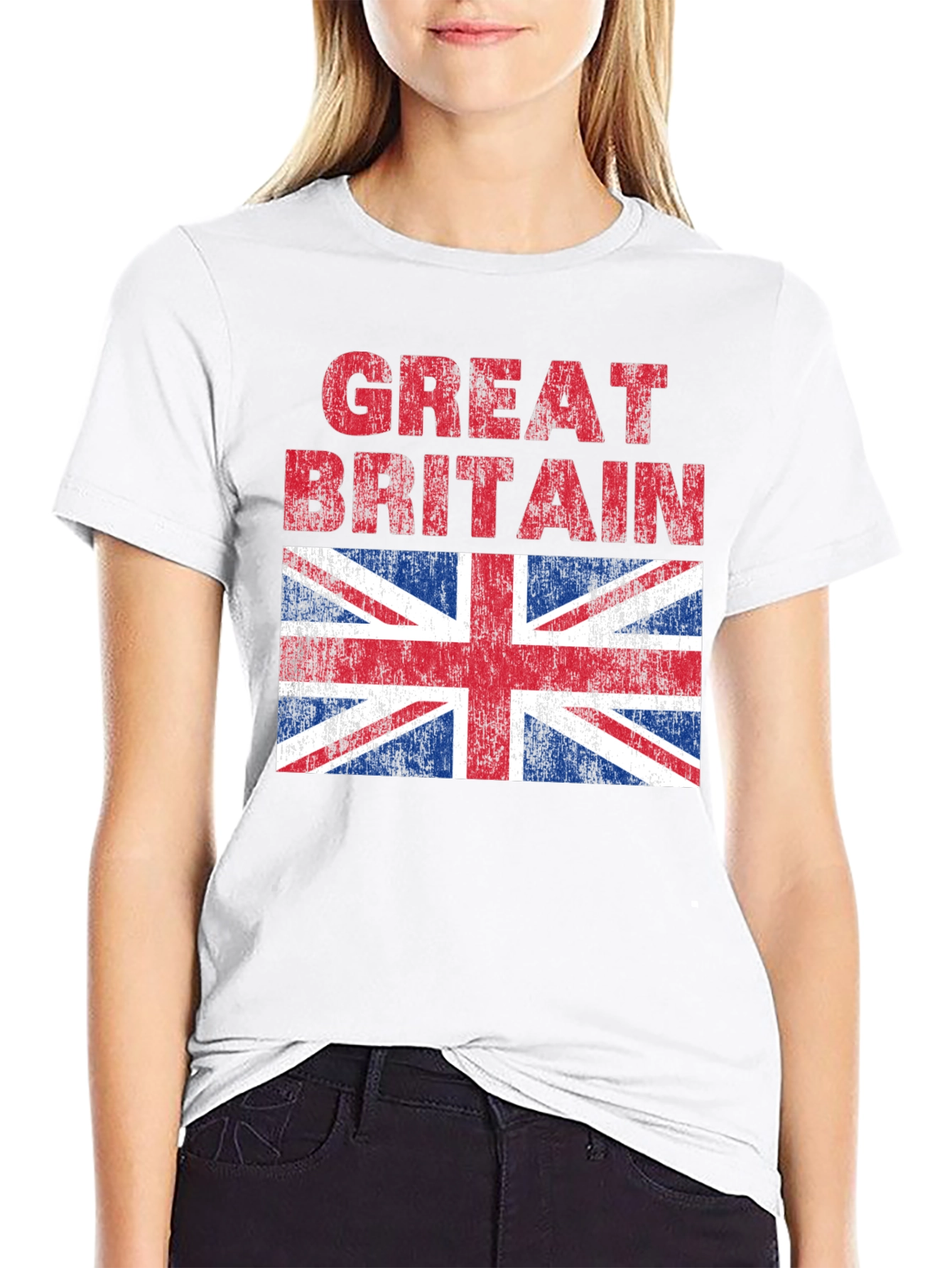 Black Great Britain Flag Graphic T-Shirt view 9