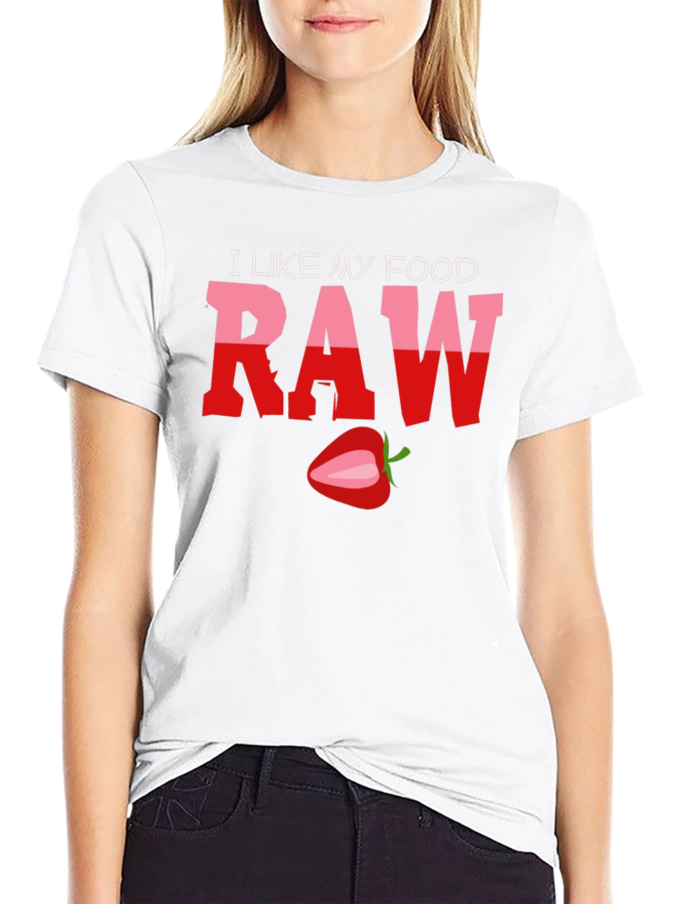 Black I Like My Food Raw T-Shirt view 9
