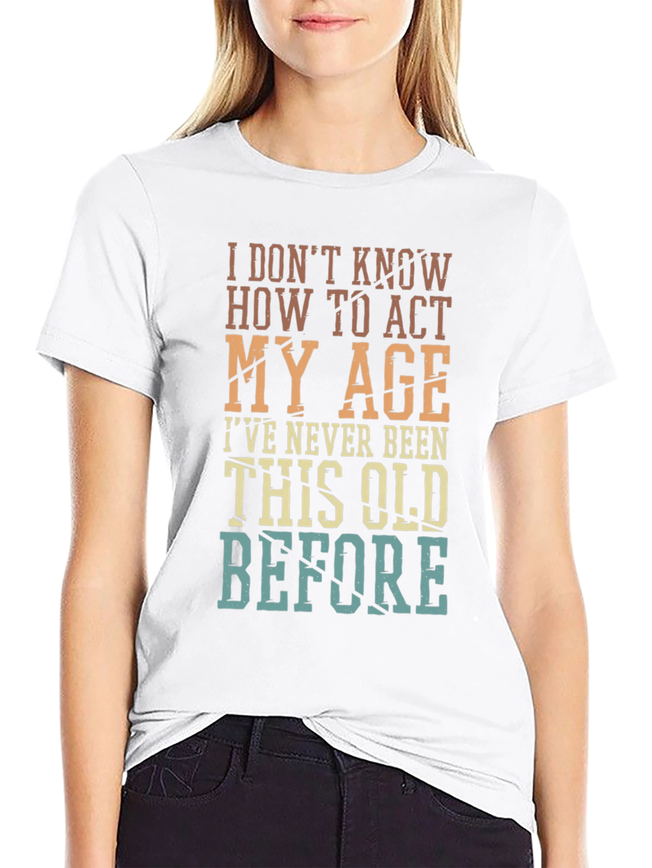 Black Funny "Act My Age" Graphic T-Shirt view 9