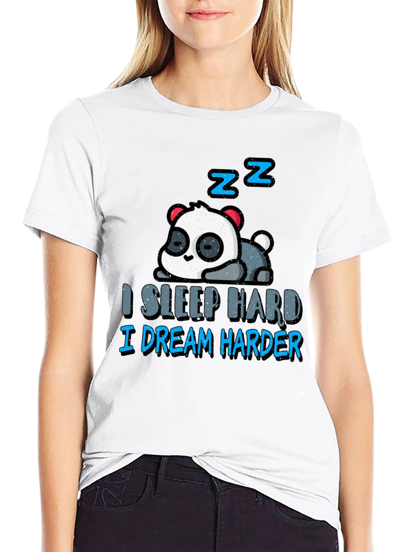 Black Sleepy Panda T-Shirt - I Sleep Hard, I Dream Harder view 9