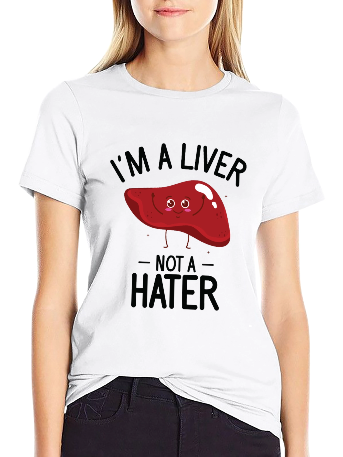 Black I'm A Liver Not A Hater Black T-Shirt view 9
