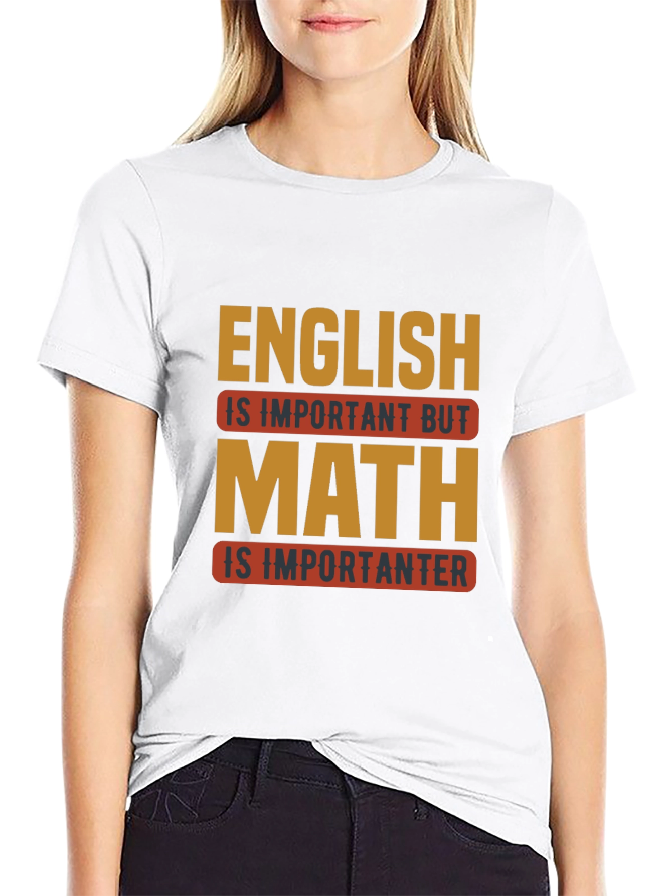 Black Funny Math is Importanter Black T-Shirt view 9
