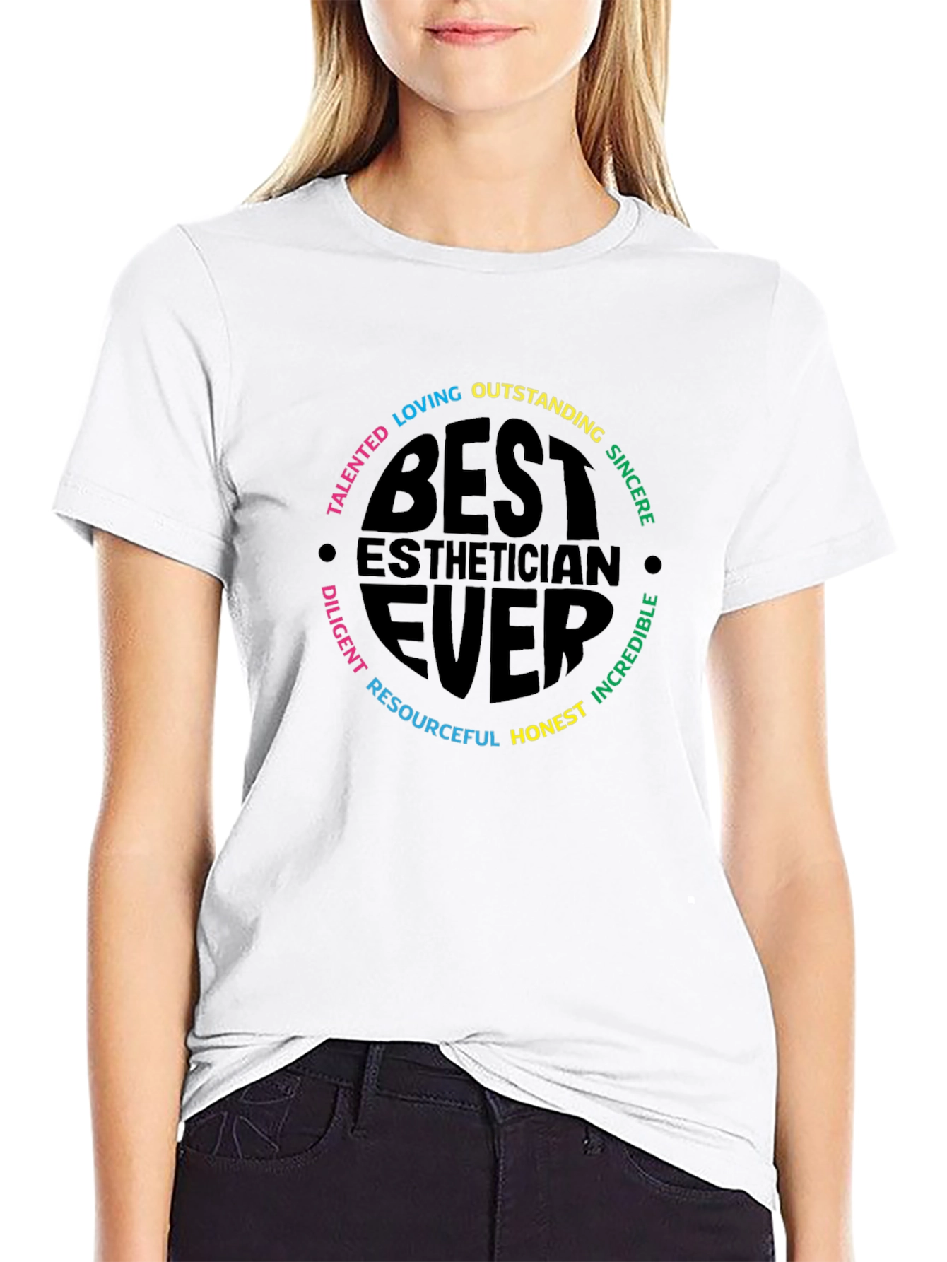 Black Best Esthetician Ever T-Shirt - Gift for Cosmetologists view 9