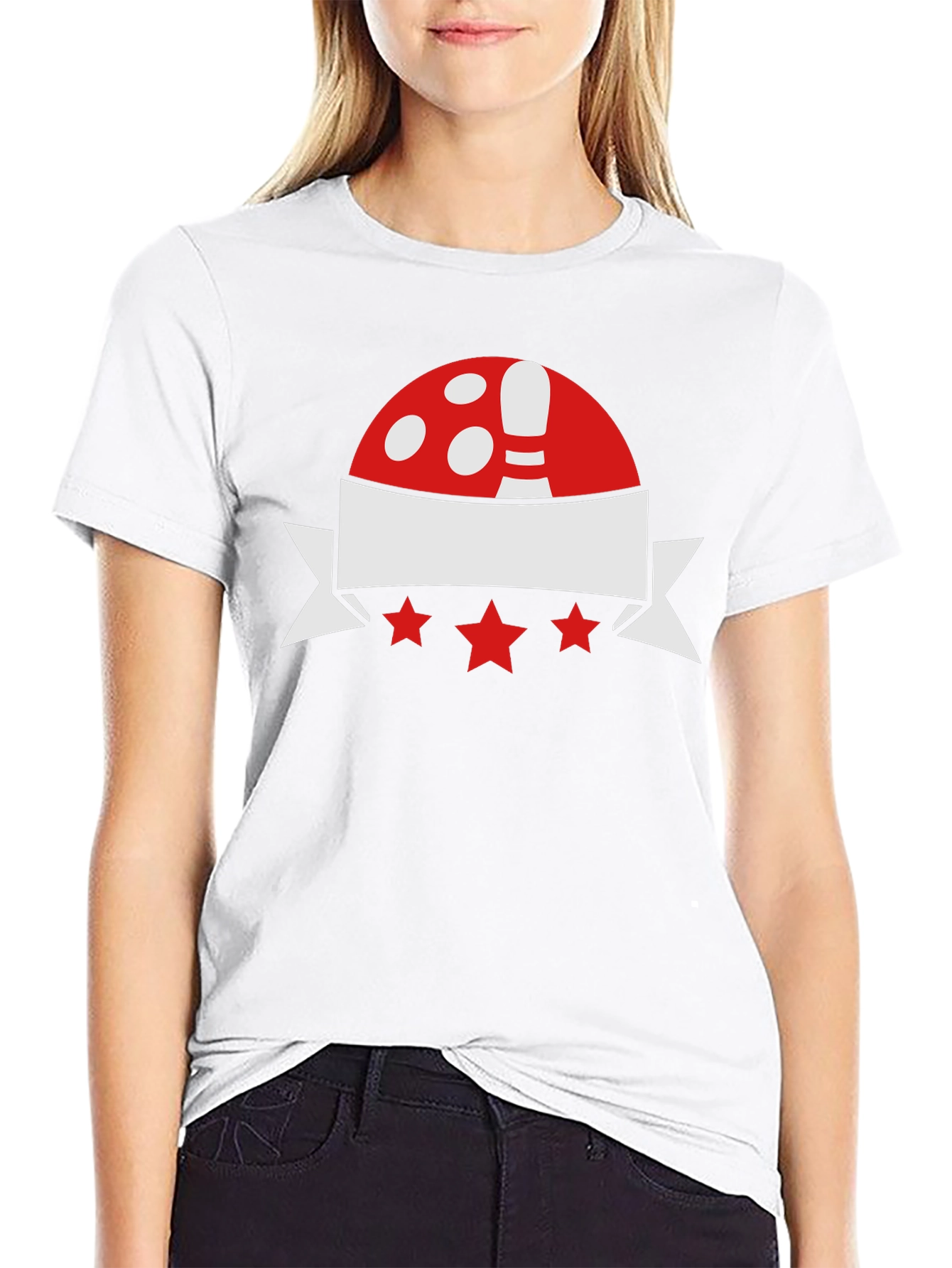 Black Bowling T-Shirt: Red, White & Star Design view 9