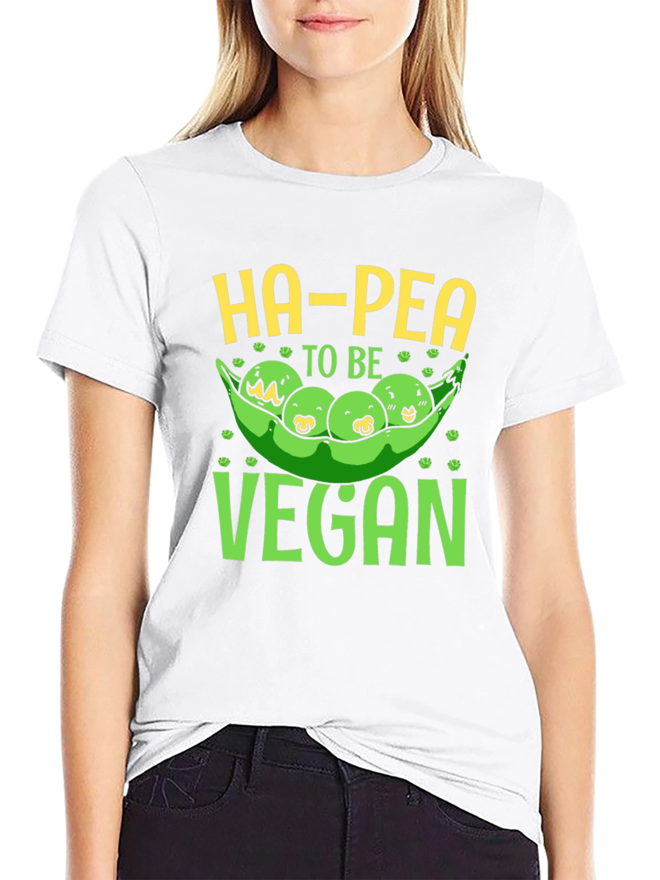 Black Ha-Pea To Be Vegan Graphic T-Shirt view 9
