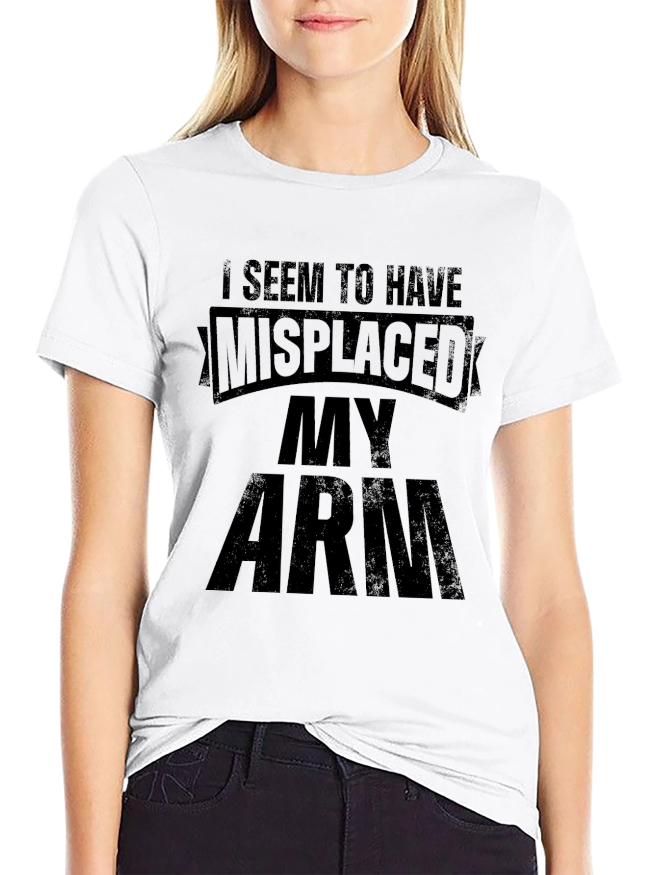 Black Misplaced Arm Novelty T-Shirt view 9