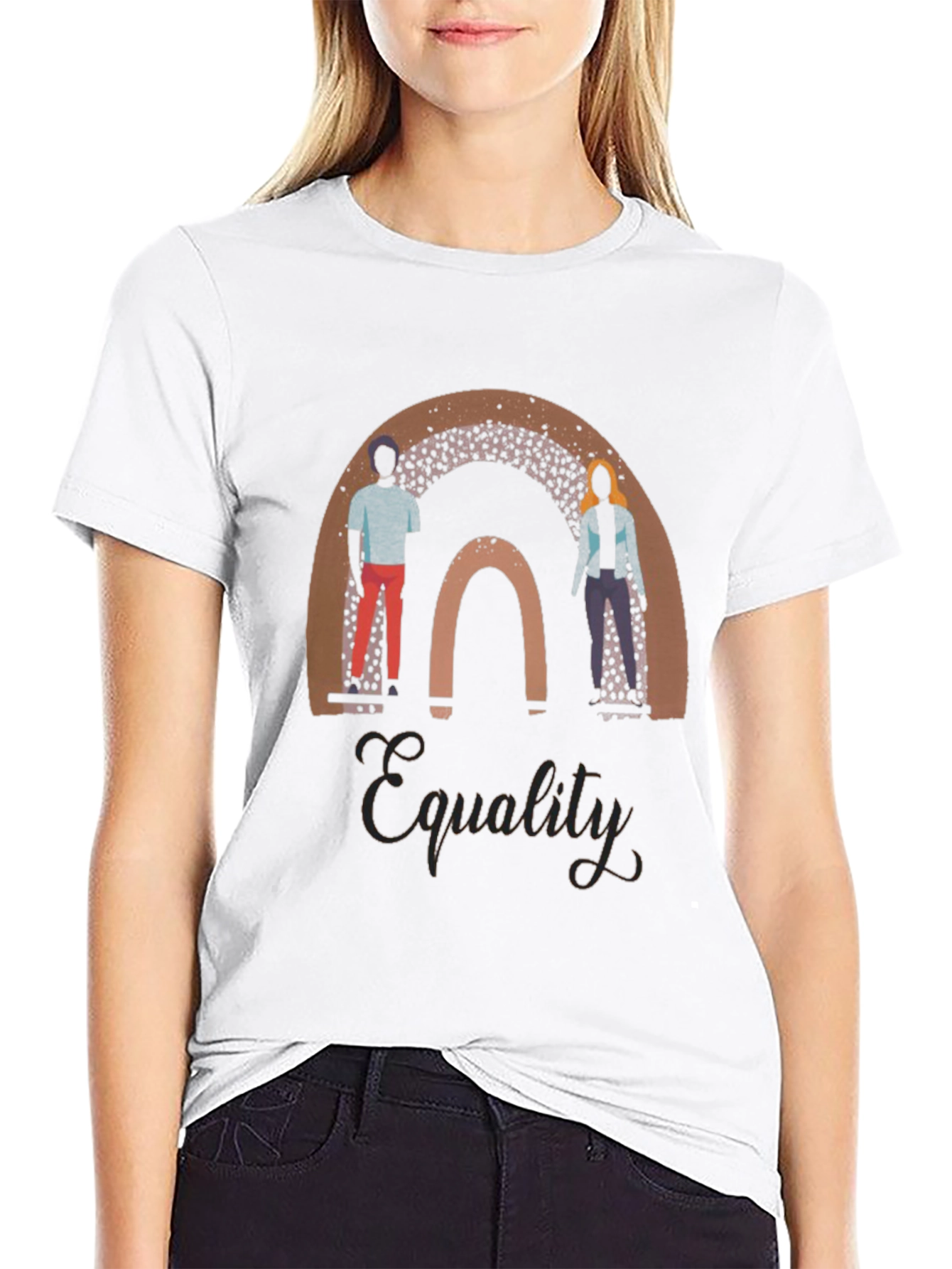 Black Equality Rainbow Graphic Tee - Black view 9