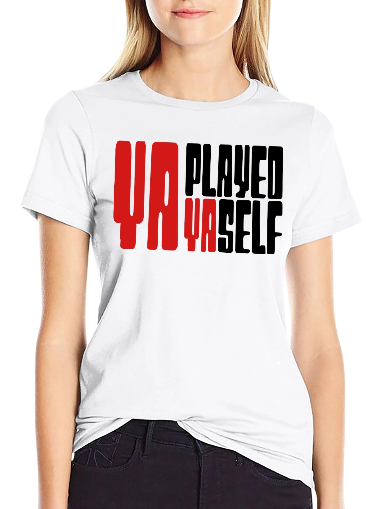 Black Ya Played Ya Self Graphic T-Shirt - Black view 9