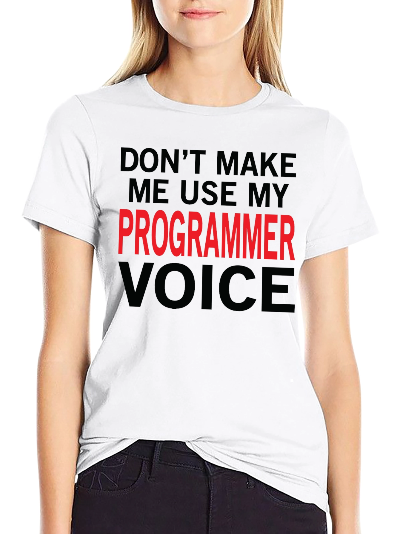 Black Programmer Voice T-Shirt - Funny Coder Tee view 9