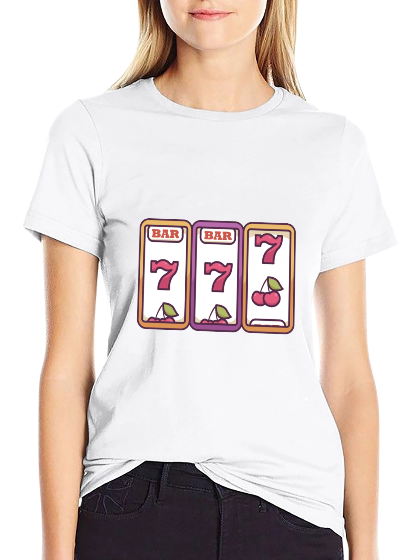 Black Lucky 7s Slot Machine Graphic Tee - Black view 9