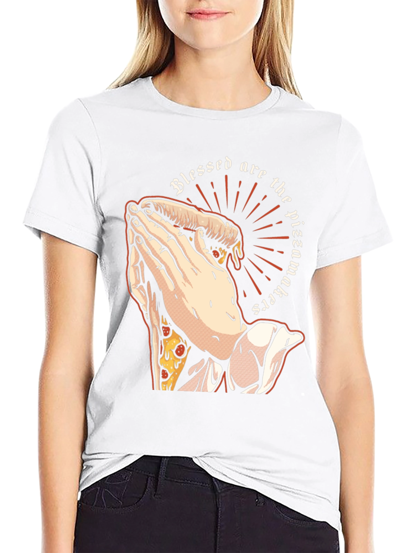 Black Blessed Pizzamakers T-Shirt - Novelty Graphic Tee view 9