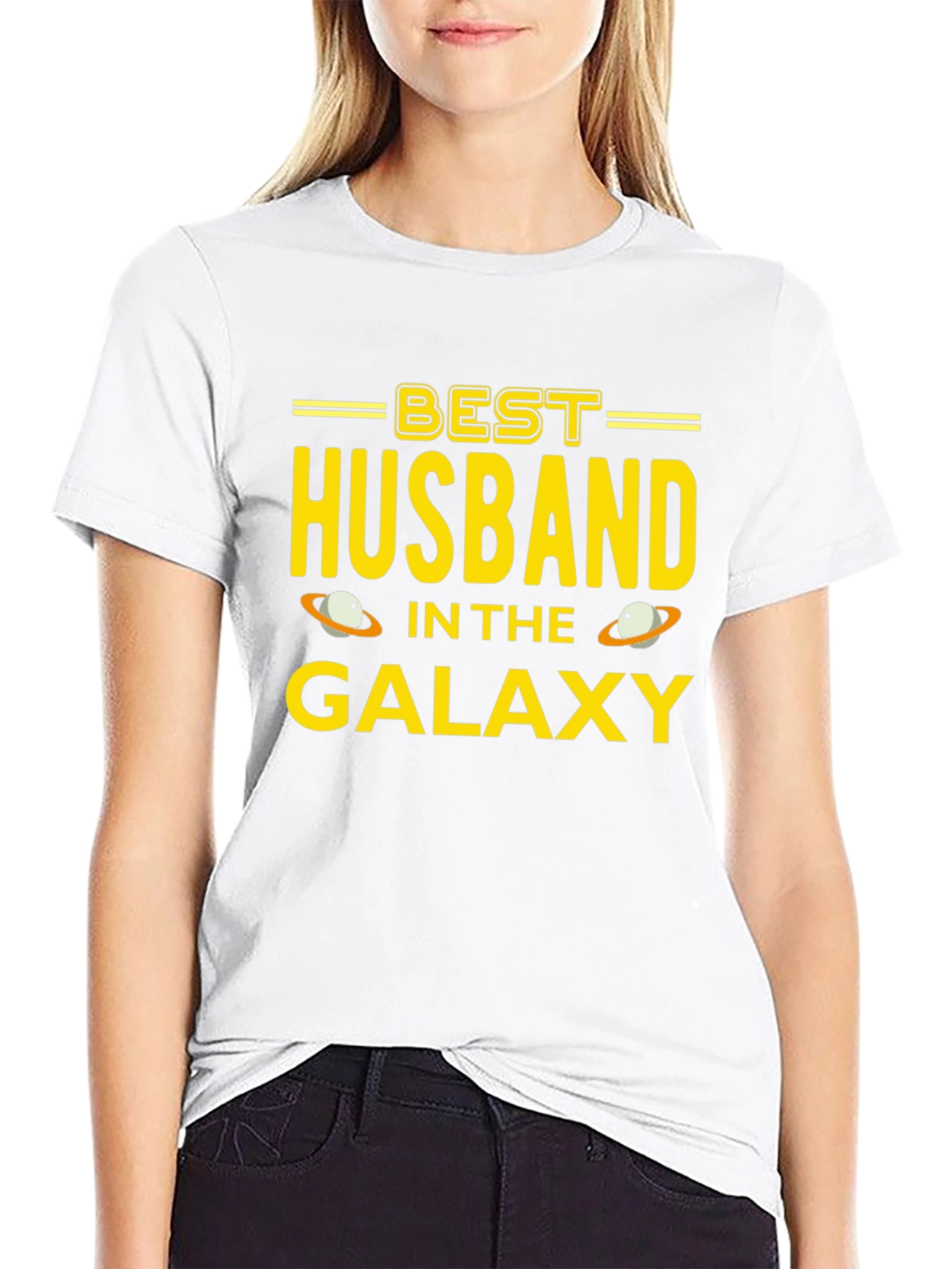 Black Best Husband in the Galaxy T-Shirt view 9