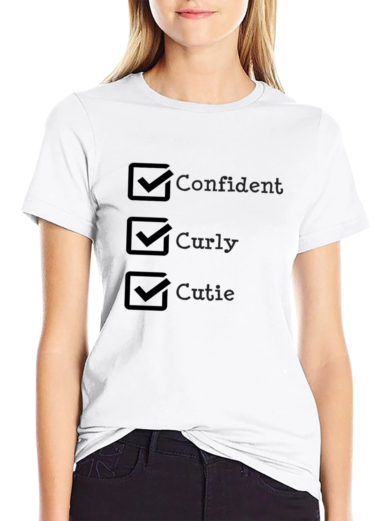Black Confident, Curly, Cutie T-Shirt view 9
