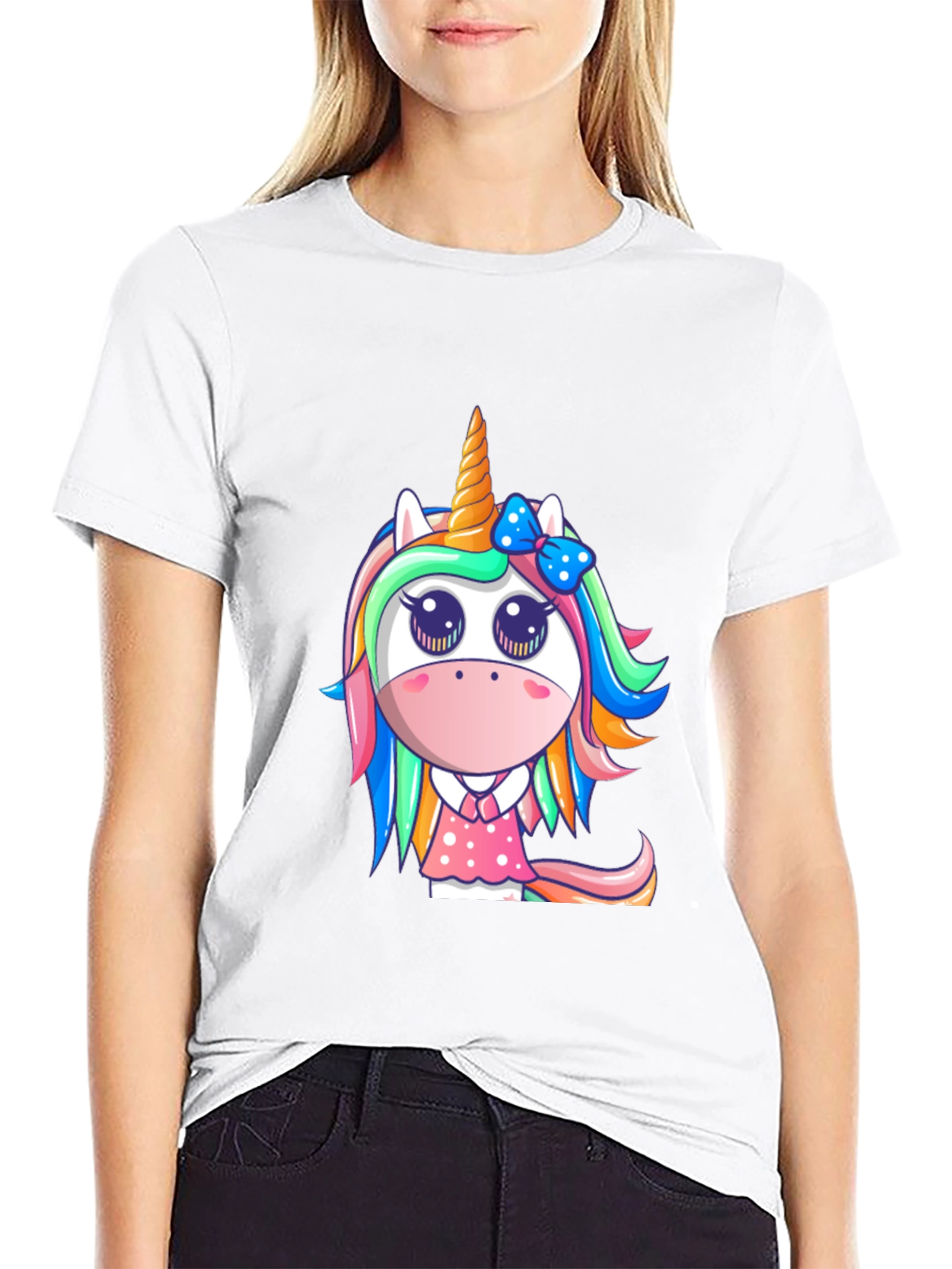 Black Unicorn Graphic T-Shirt - Cute Cartoon Design view 9