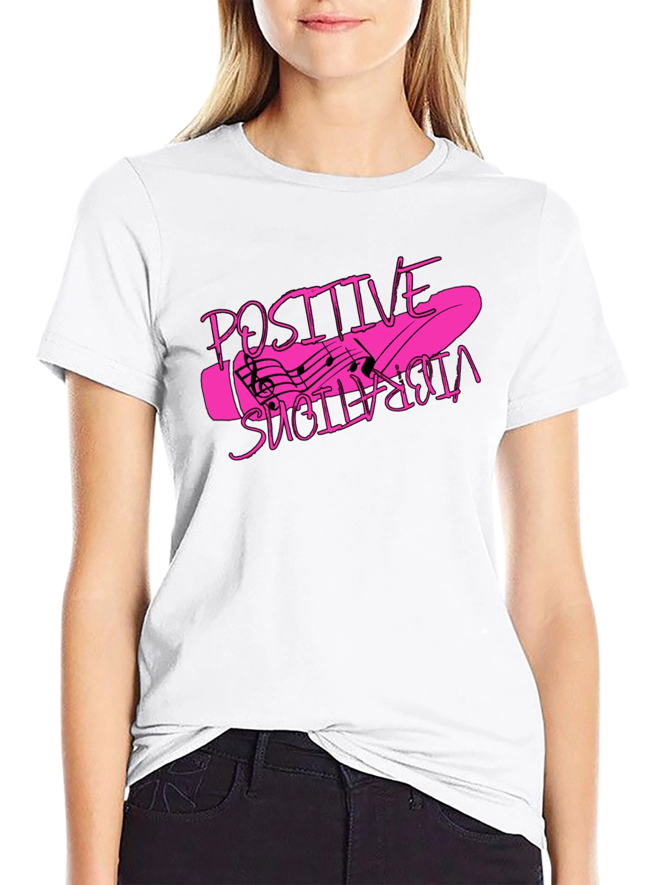 Black Positive Vibrations Graphic T-Shirt - Black view 9