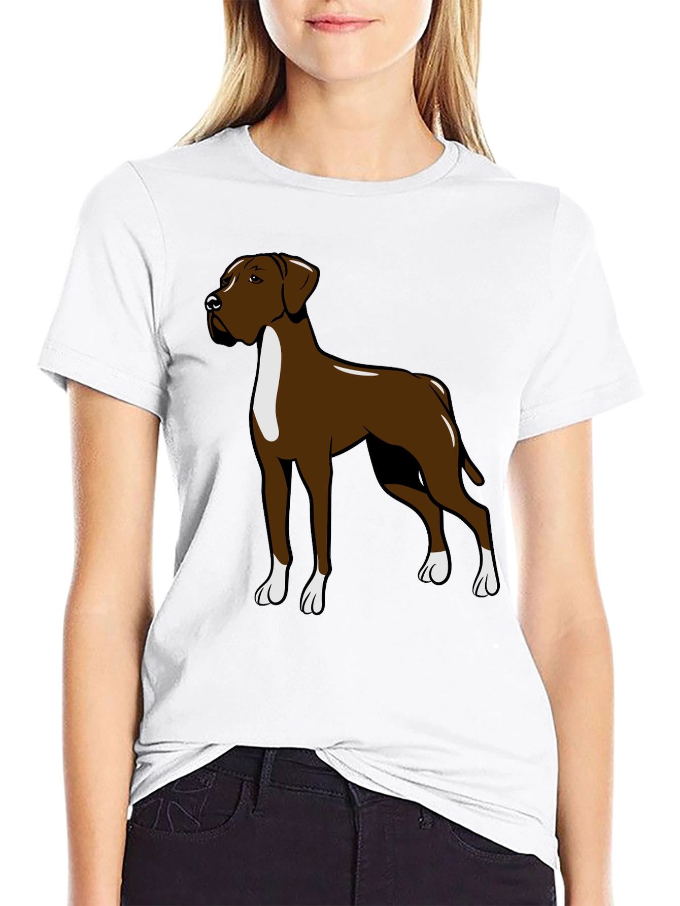 Black Boxer Dog Graphic T-Shirt - Trendy Canine Design view 9