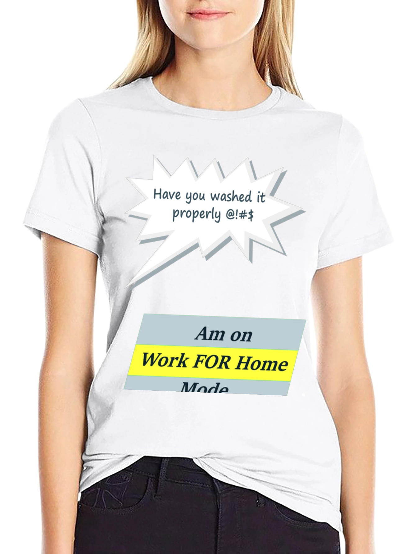Black Funny Work From Home Mode T-Shirt view 9
