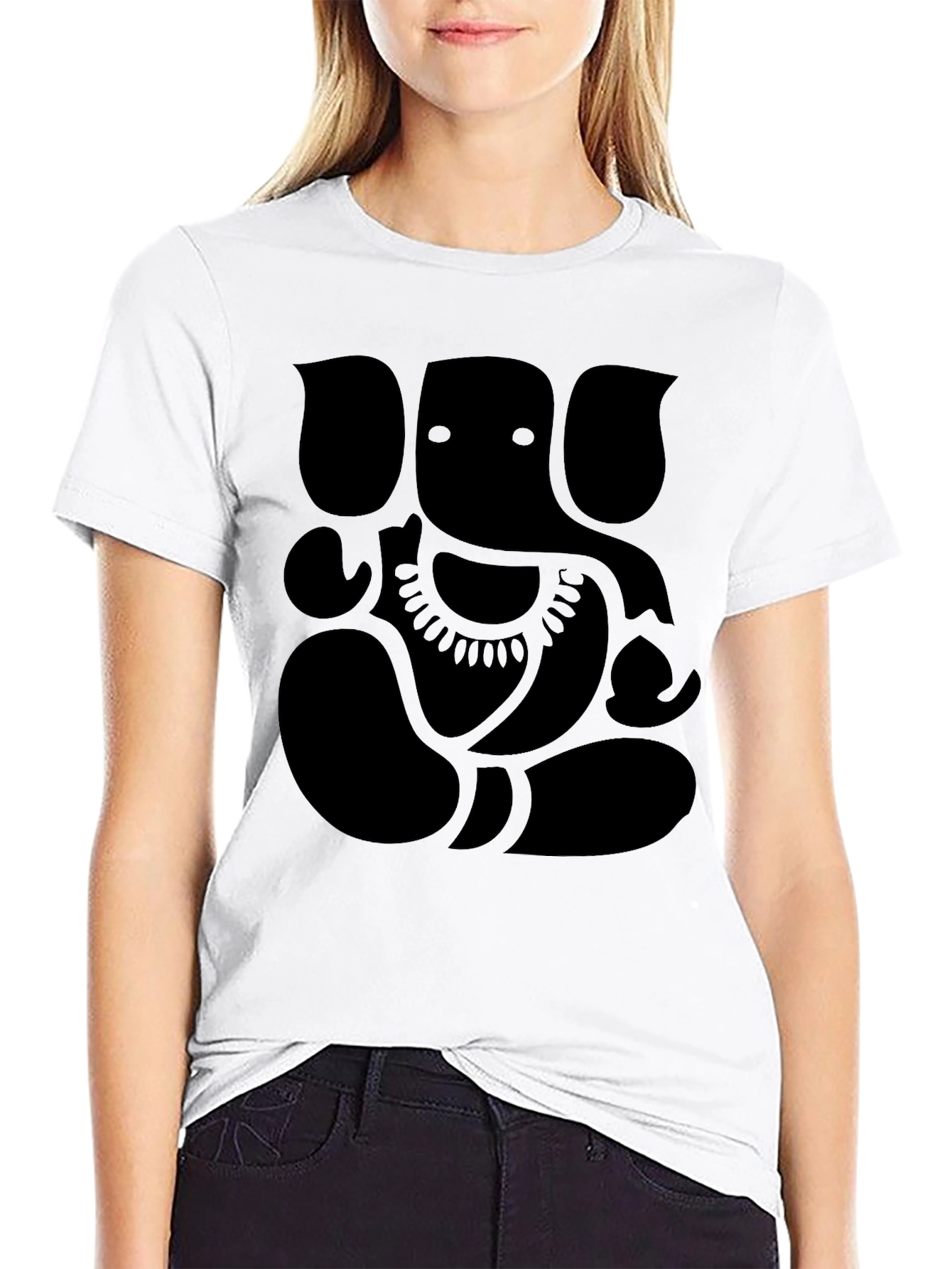 Black Ganesh Graphic Print Men's Black T-Shirt view 9