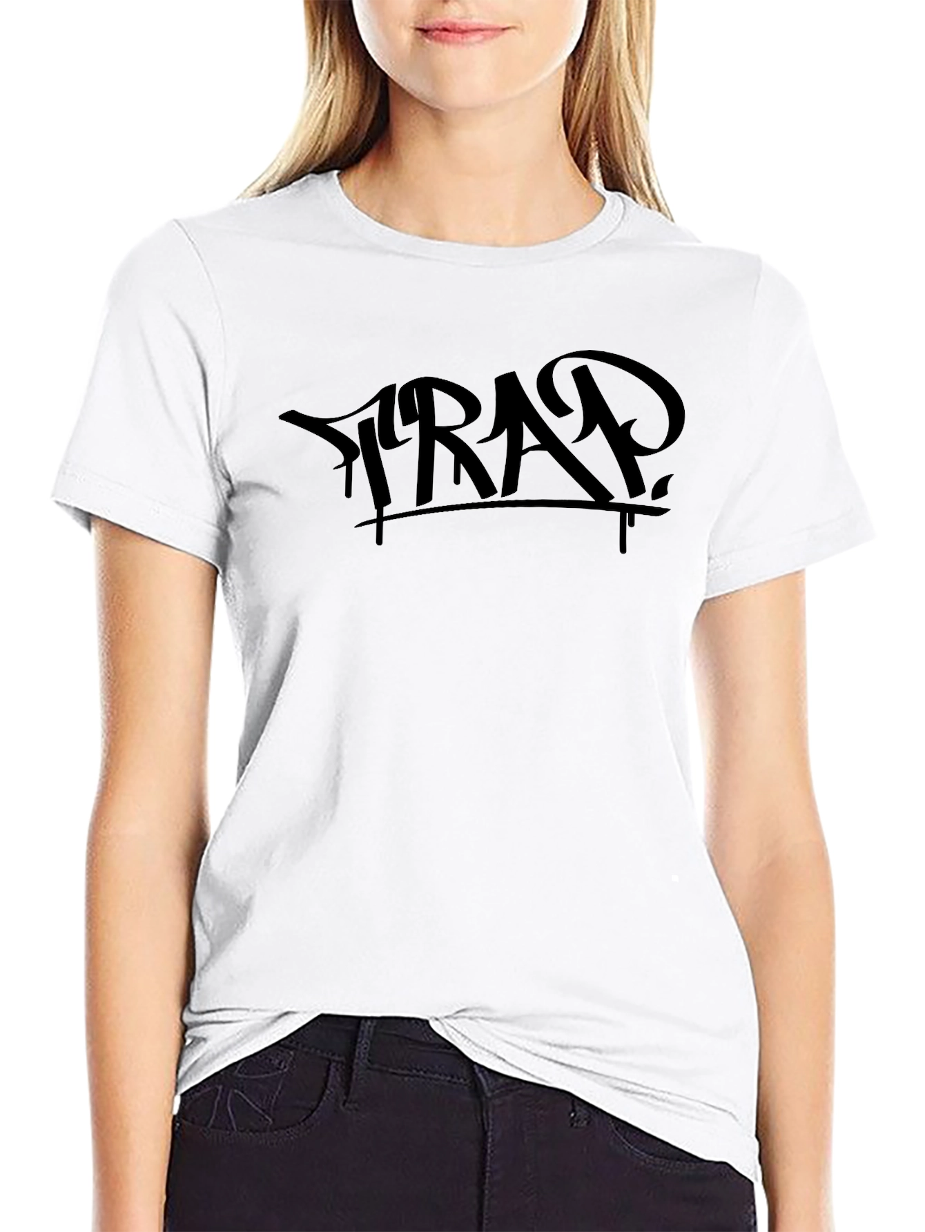 Black Black Trap Graphic Tee - Trendy Style view 9