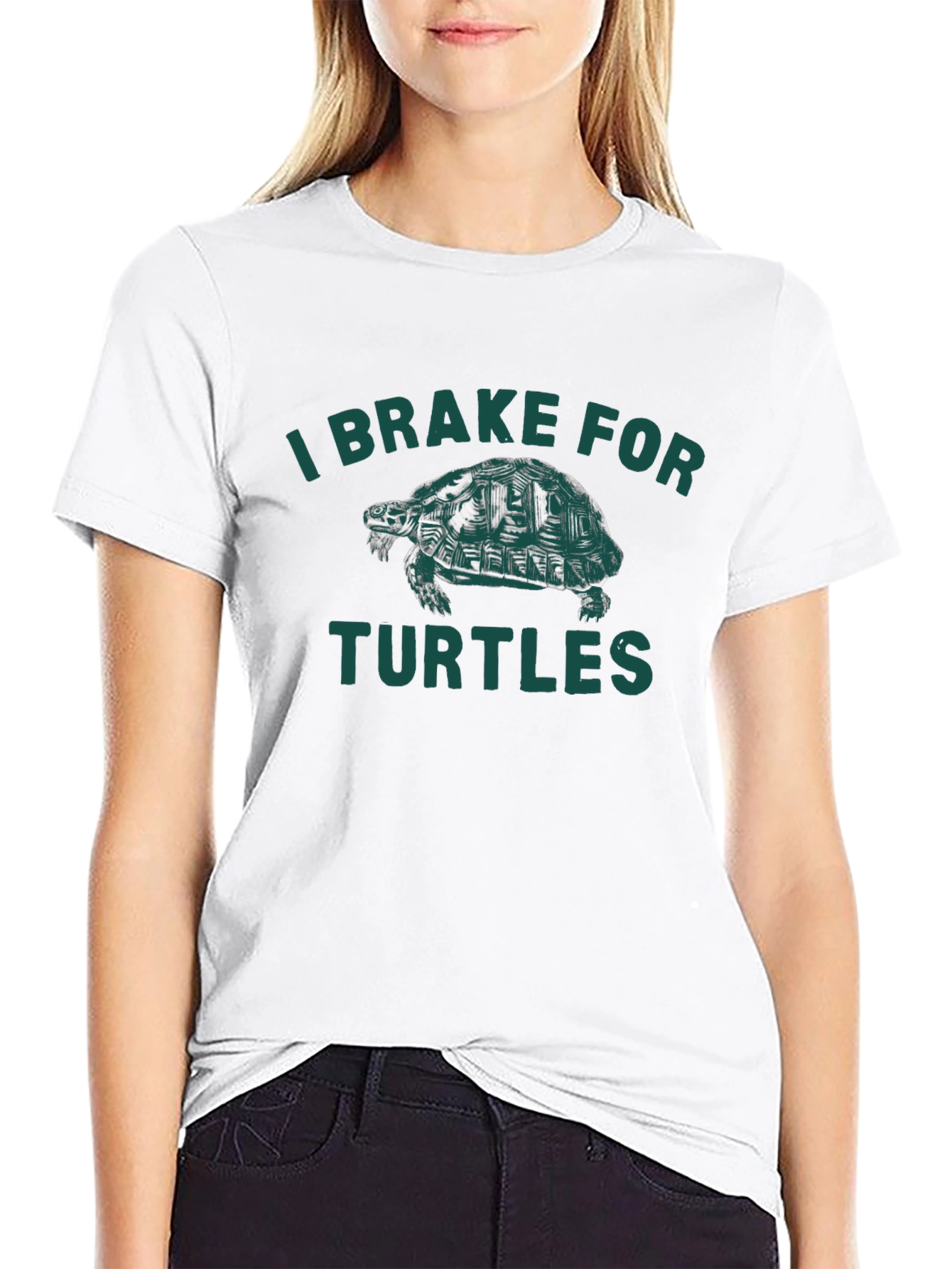 Black I Brake For Turtles Graphic Tee - Black view 9