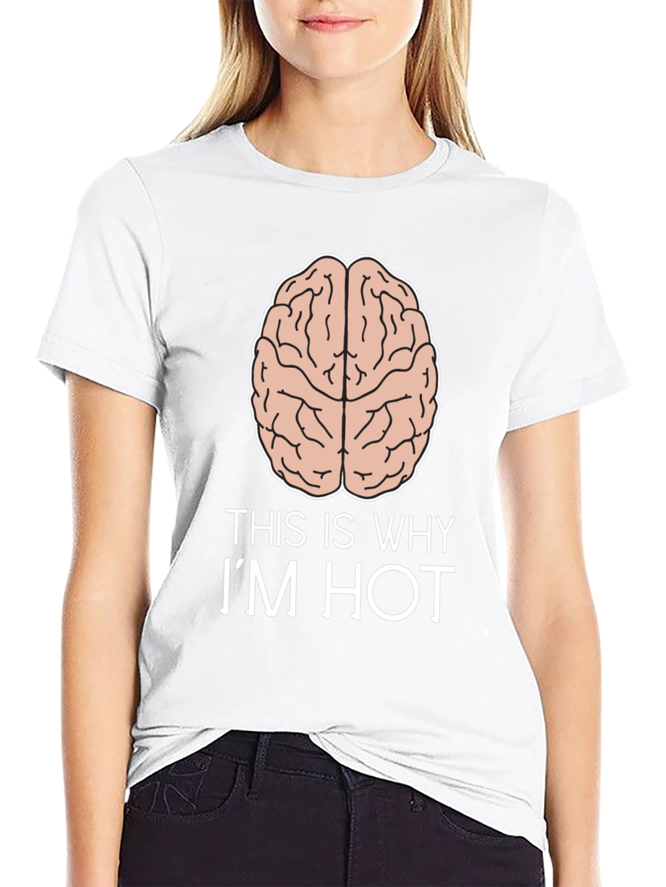 Black This Is Why I'm Hot Brain T-Shirt view 9