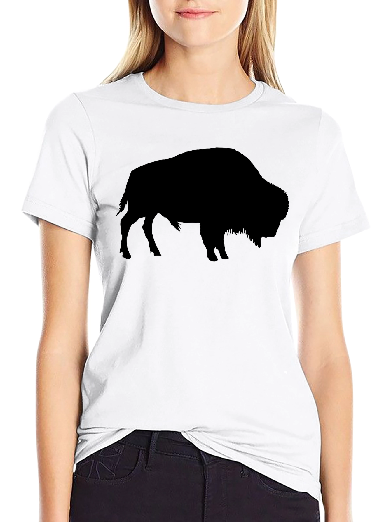 Black Black Bison Graphic Tee - Wildlife Inspired Shirt view 9