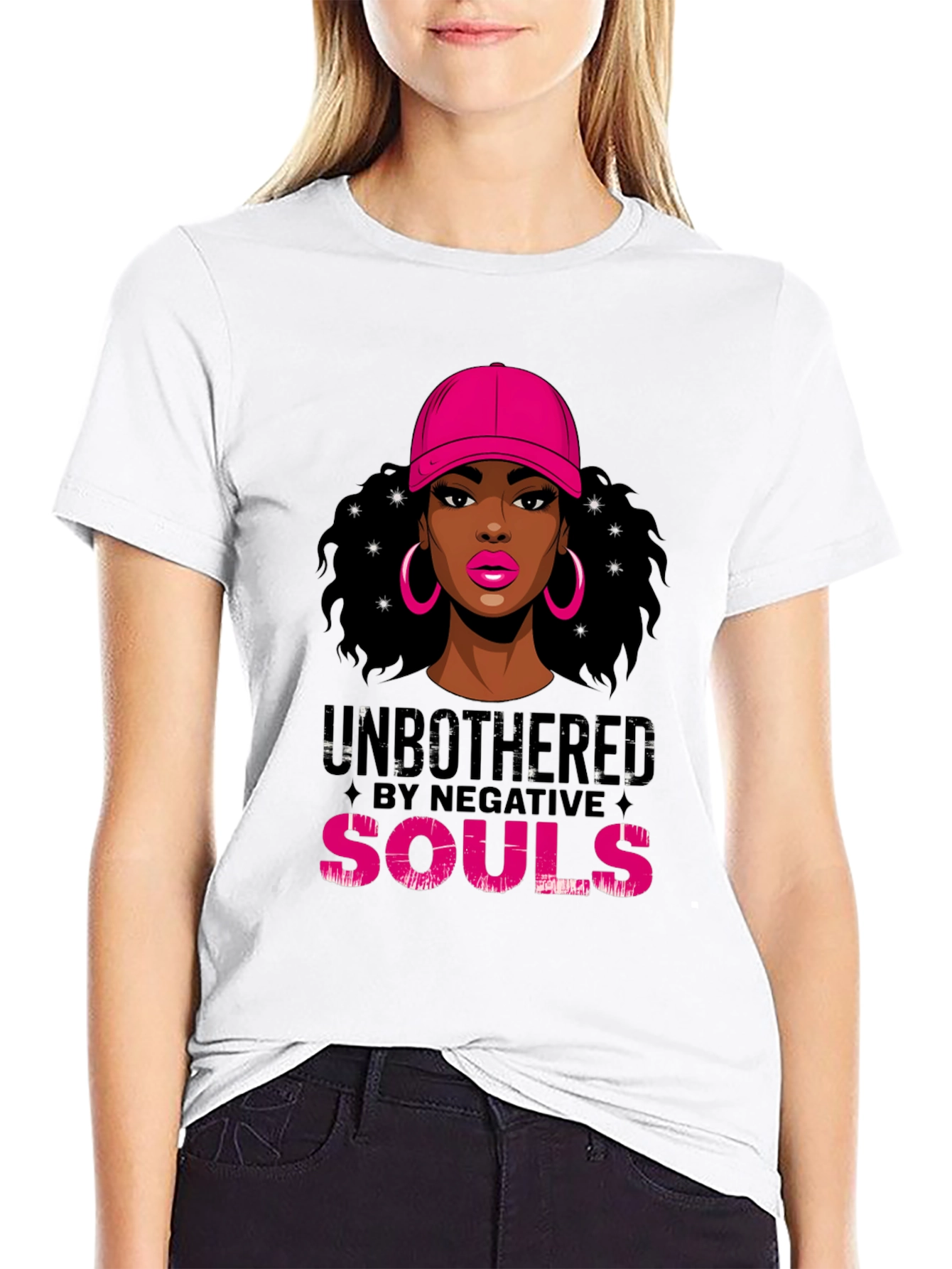 Black Unbothered Graphic Tee - Stylish Women's T-Shirt view 9