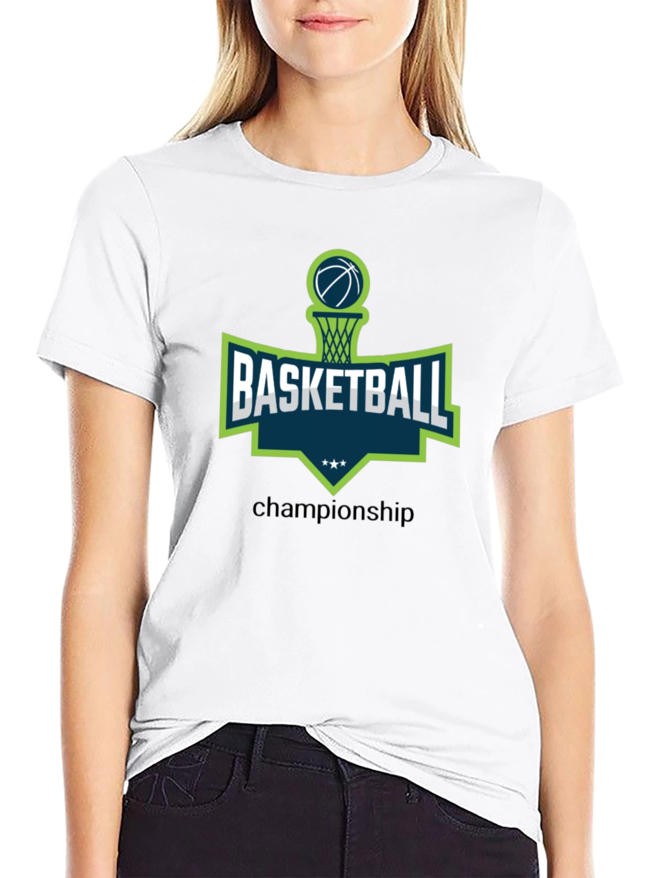 Black Basketball Championship Graphic Tee view 9