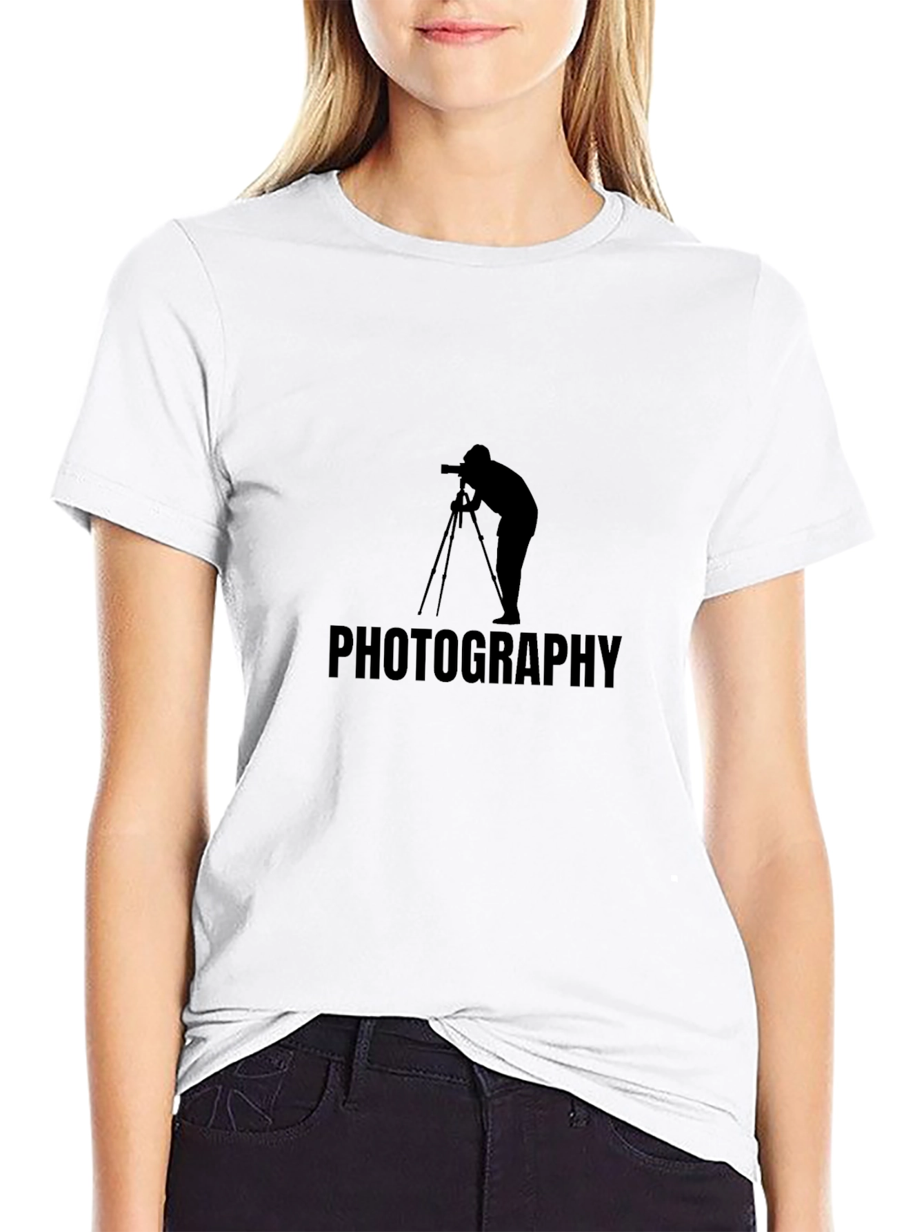 Black Photographer Graphic Tee - Classic Black Cotton view 9