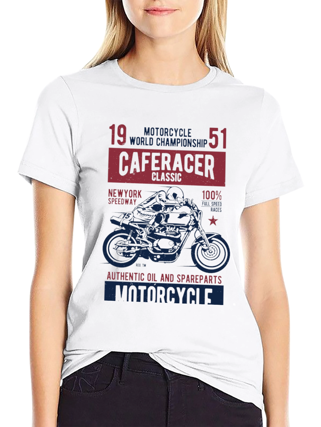 Black Cafe Racer Motorcycle Graphic T-Shirt view 9
