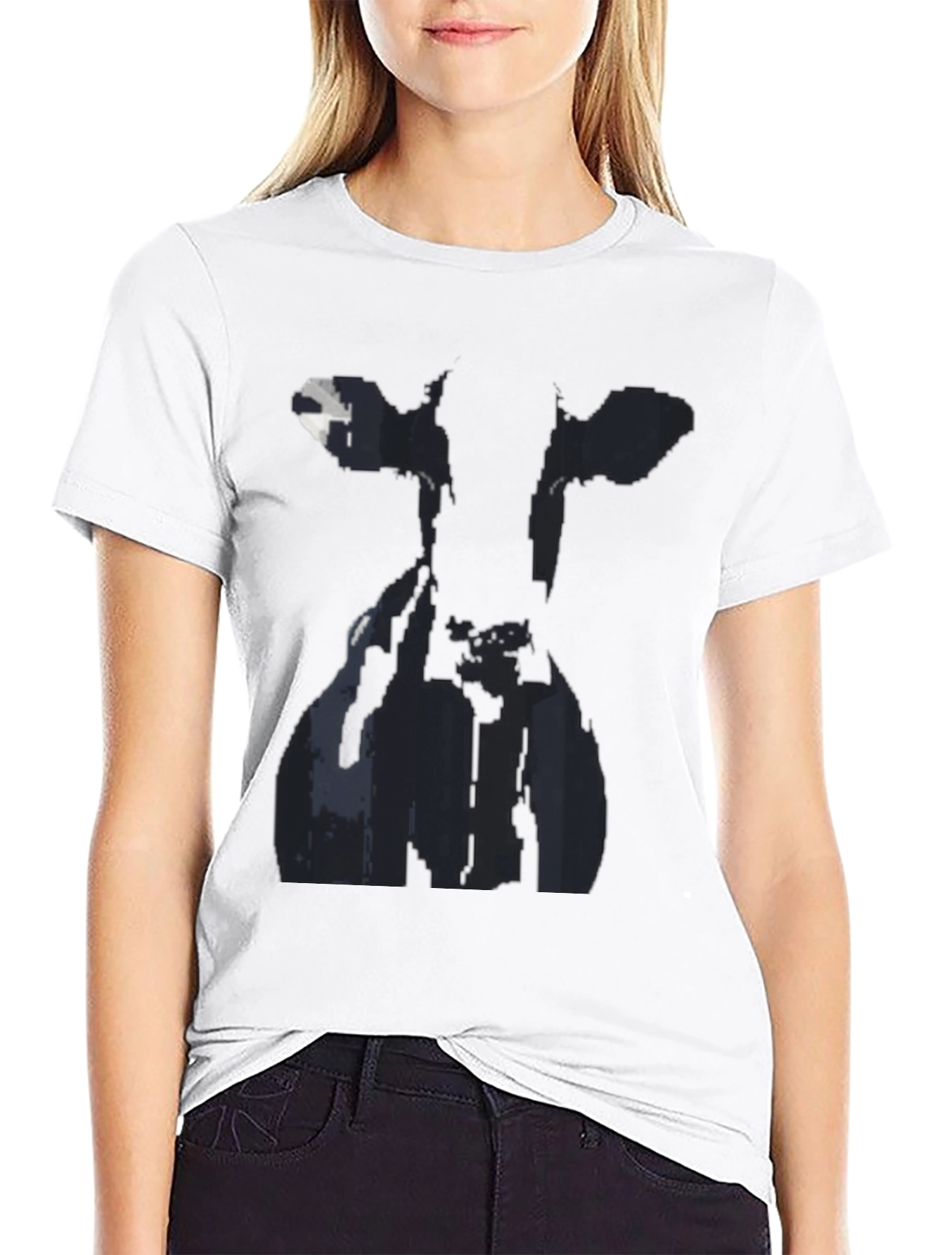 Black Cow Silhouette Black Graphic Tee view 9