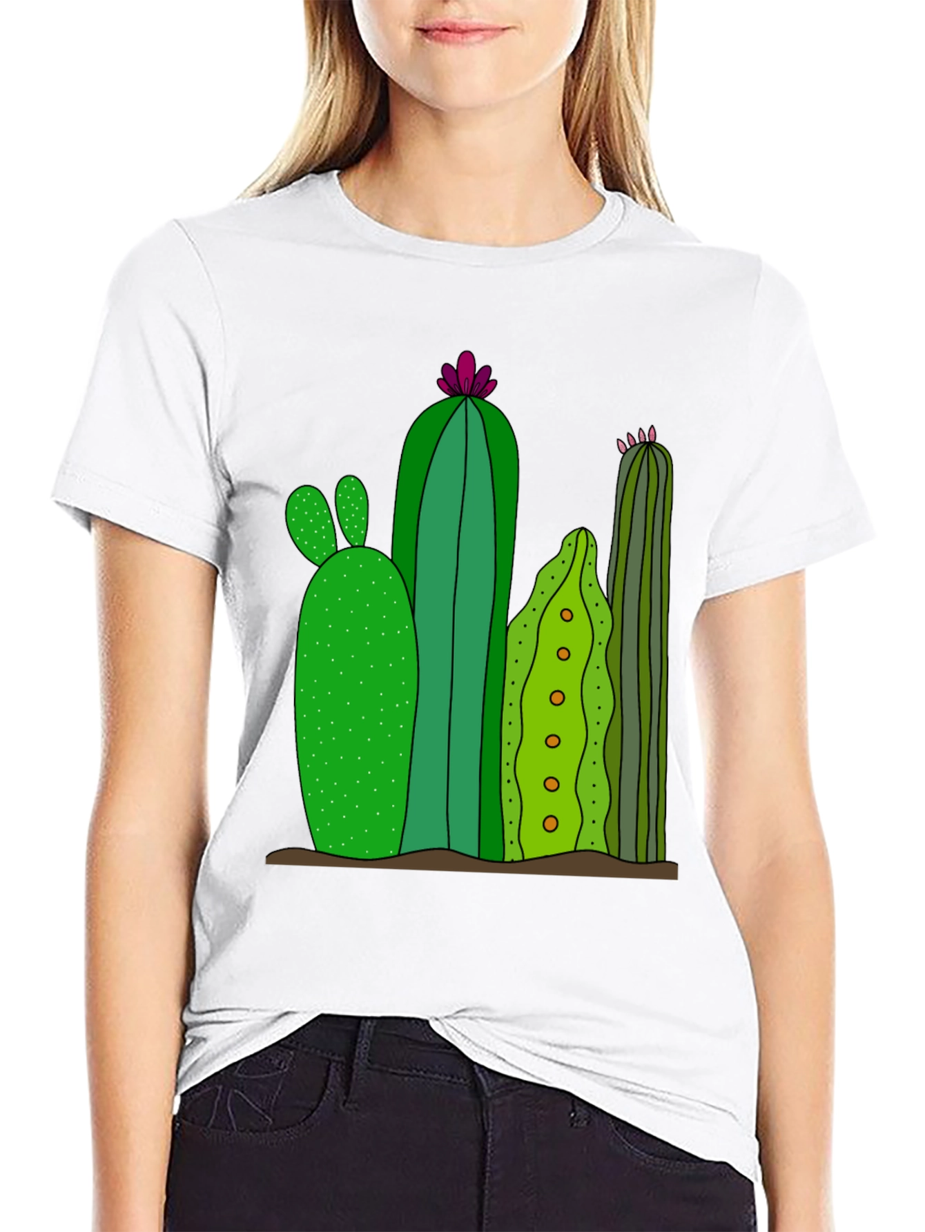 Black Cactus Graphic Print T-Shirt view 9