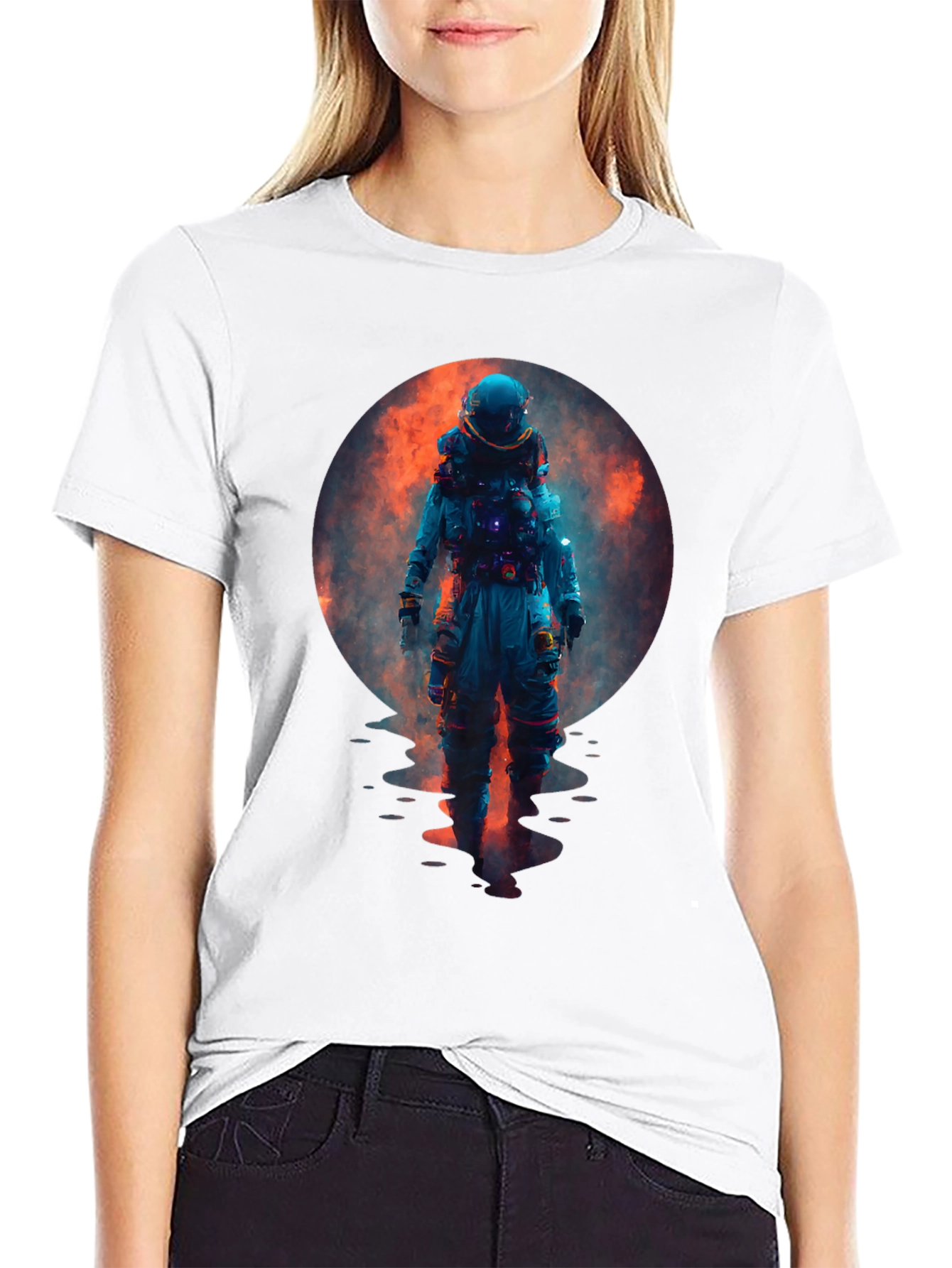 Black Astronaut Graphic Tee - Galaxy Dreamin' T-Shirt view 9