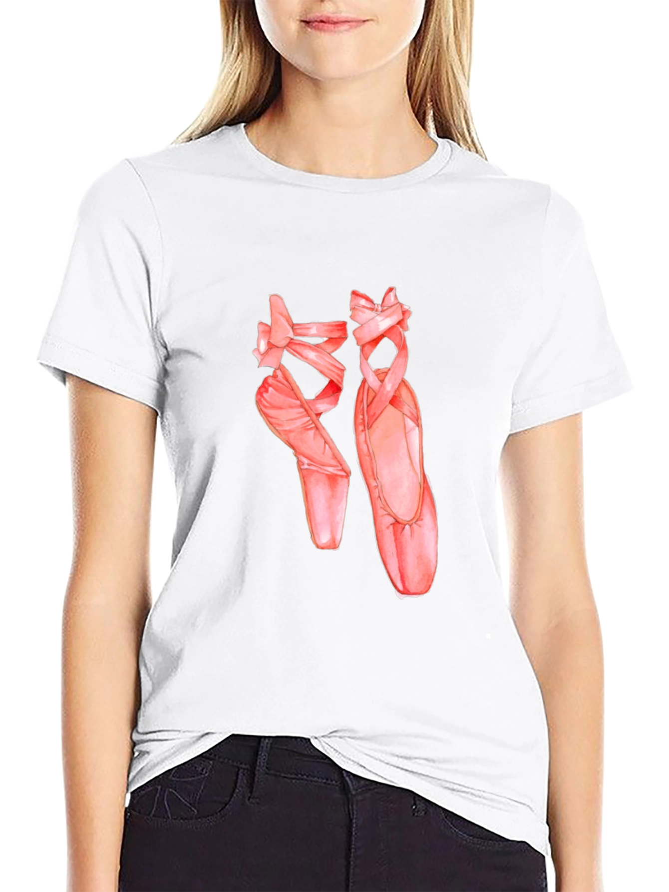 Black Ballet Shoes Graphic Tee - Dancer Gift view 9