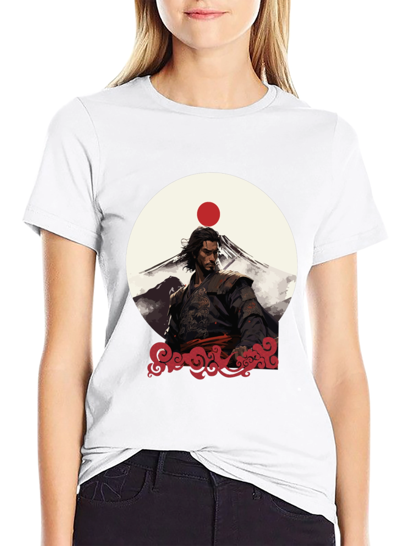 Black Samurai Sunset Graphic Tee - Black view 9