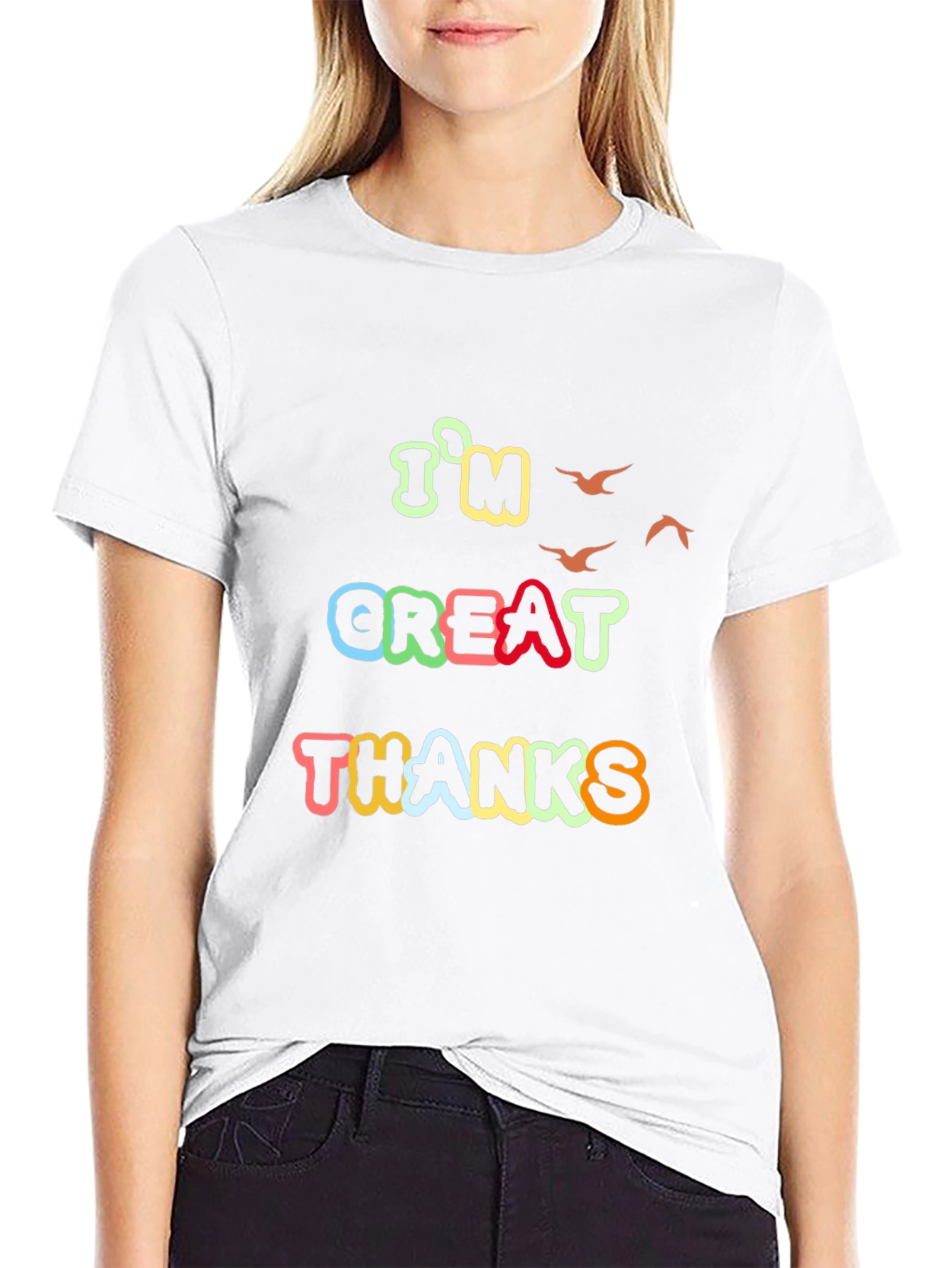 Black I'm Great Thanks Graphic Tee view 9