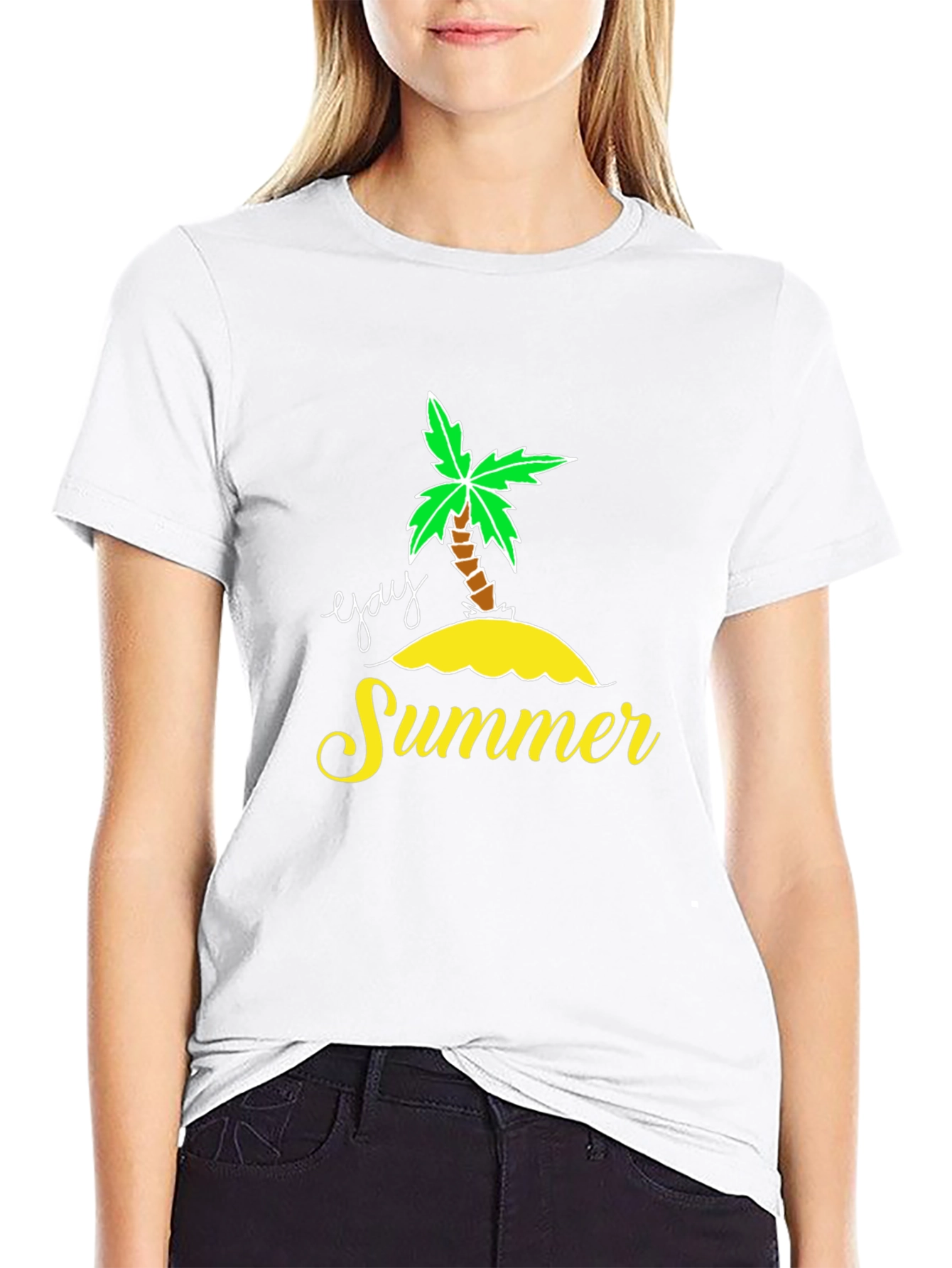 Black Gay Summer Palm Tree Graphic Tee - Black Cotton Blend view 9
