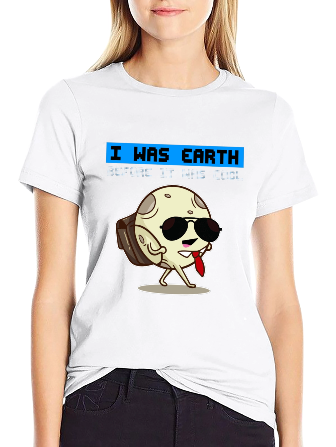 Black Cool Moon T-Shirt - I Was Earth Before It Was Cool! view 9