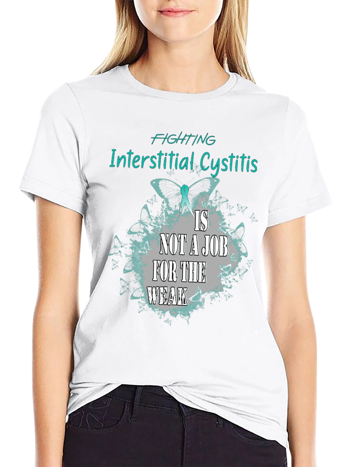 Black Interstitial Cystitis Awareness T-Shirt view 9
