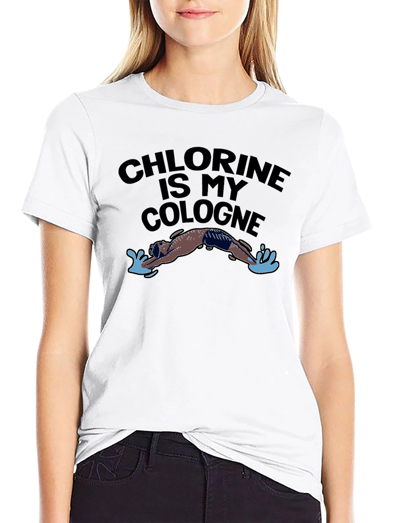 Black Chlorine Is My Cologne T-Shirt - Swimmer's Humor view 9