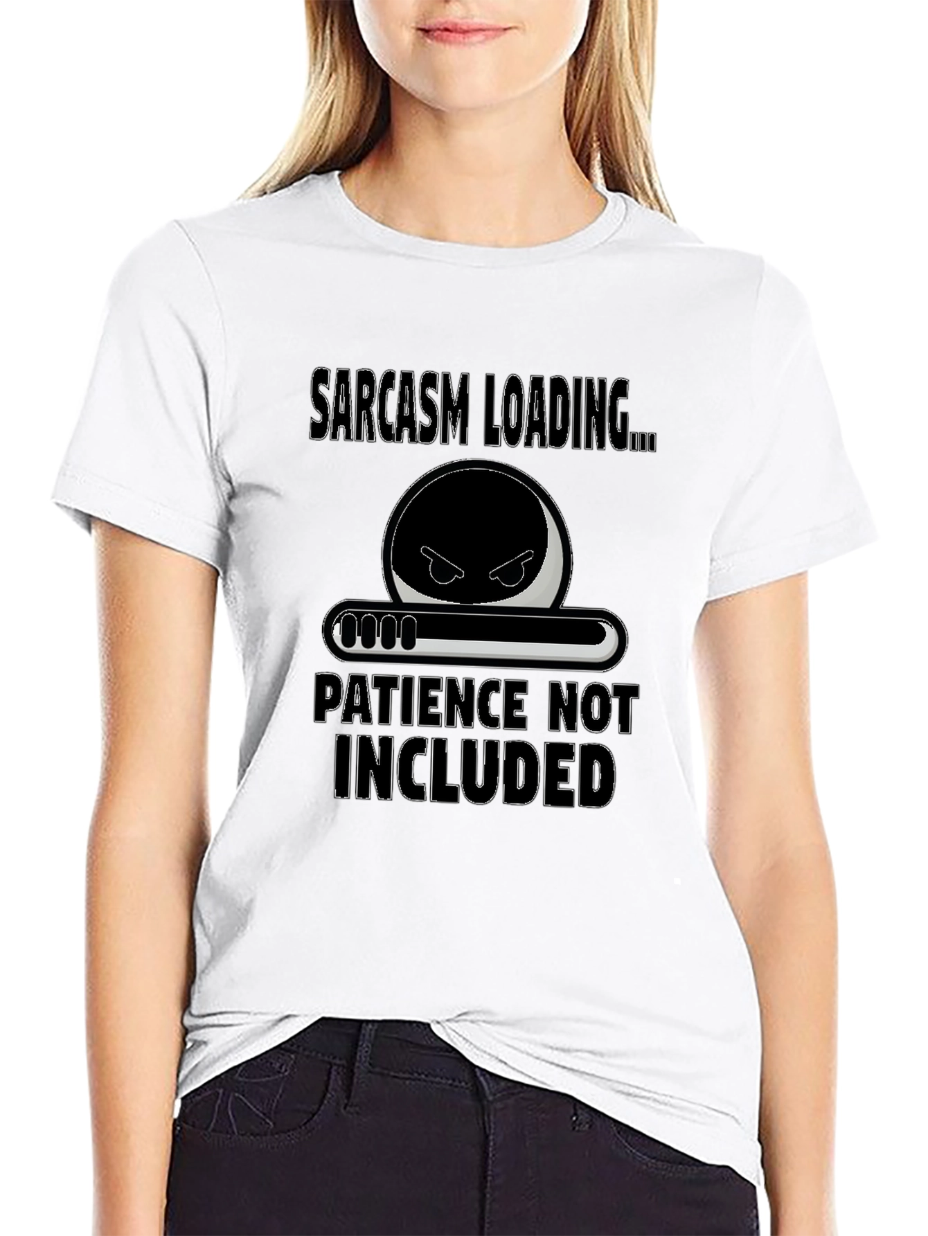 Black Sarcasm Loading Graphic Tee view 9